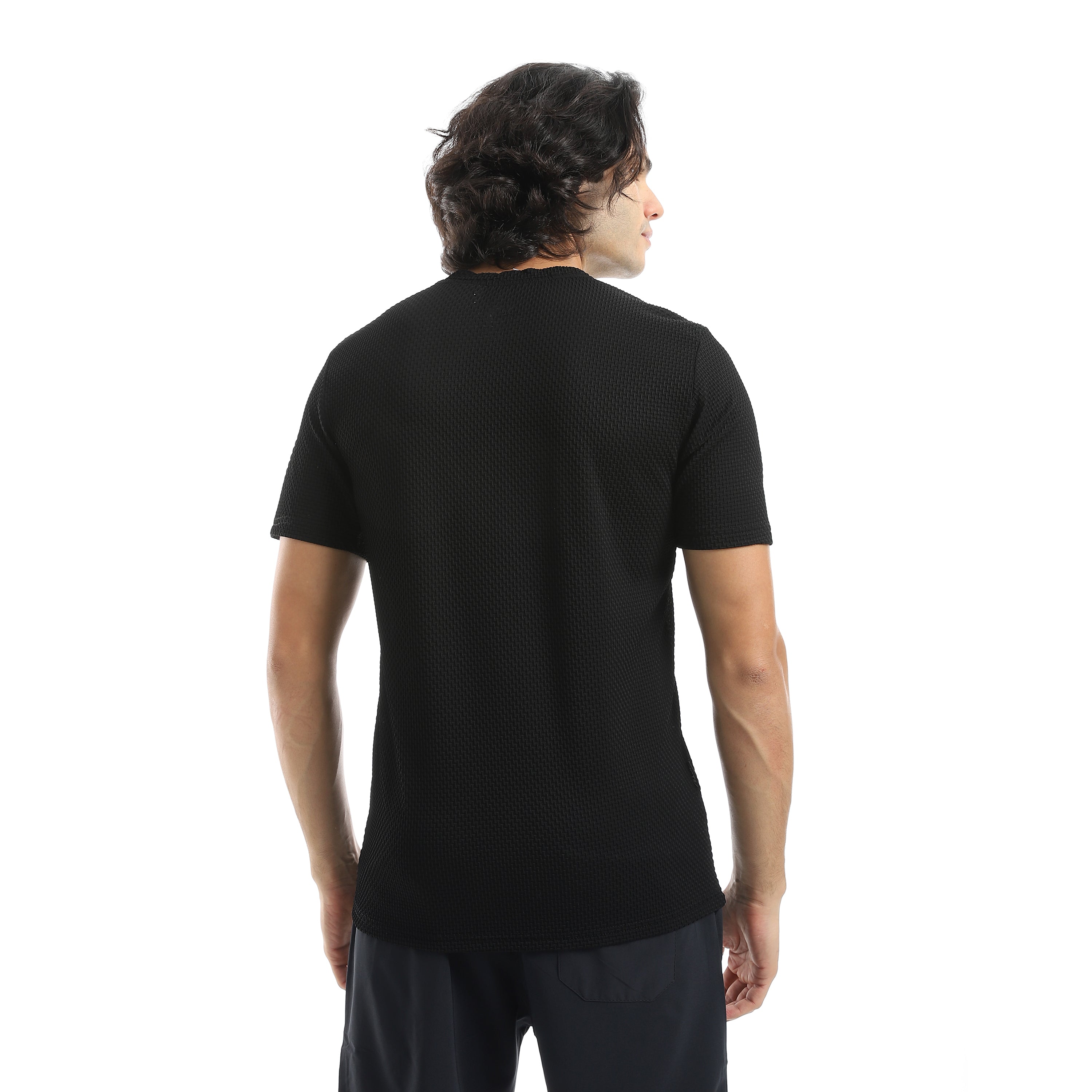 ACTIV MENS PLAIN BASIC T-SHIRT - BLACK