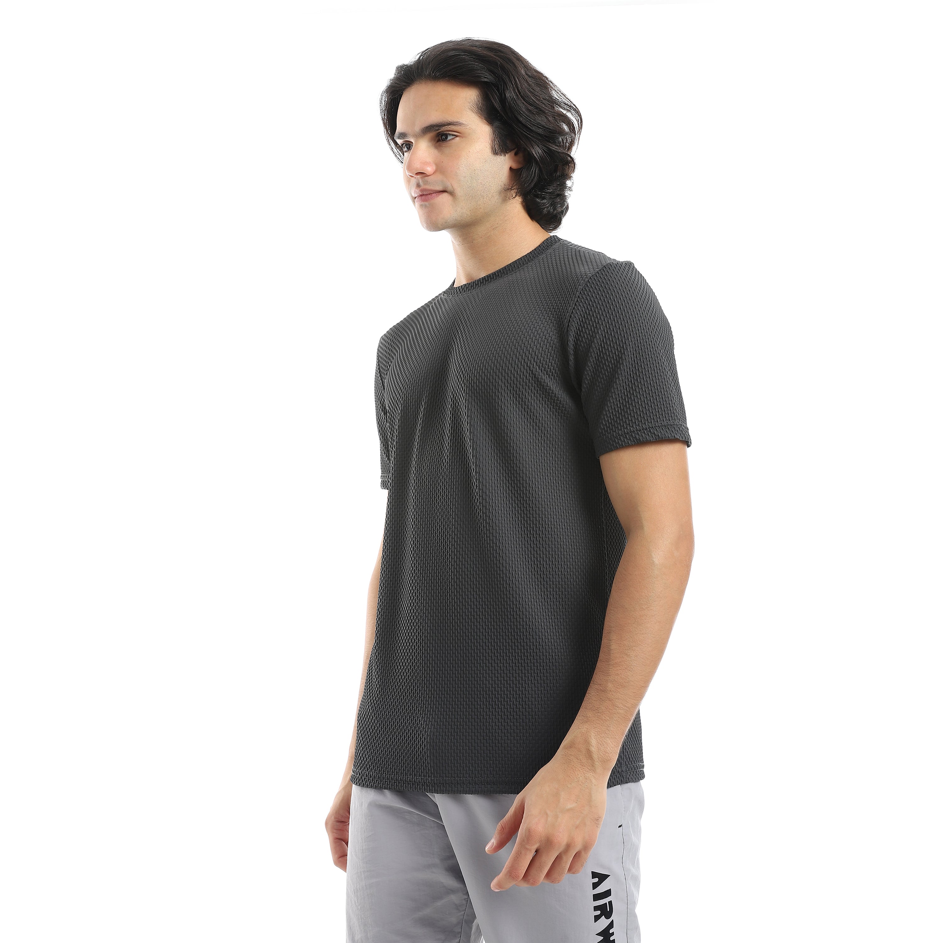 ACTIV MENS PLAIN BASIC T-SHIRT - D.GREY