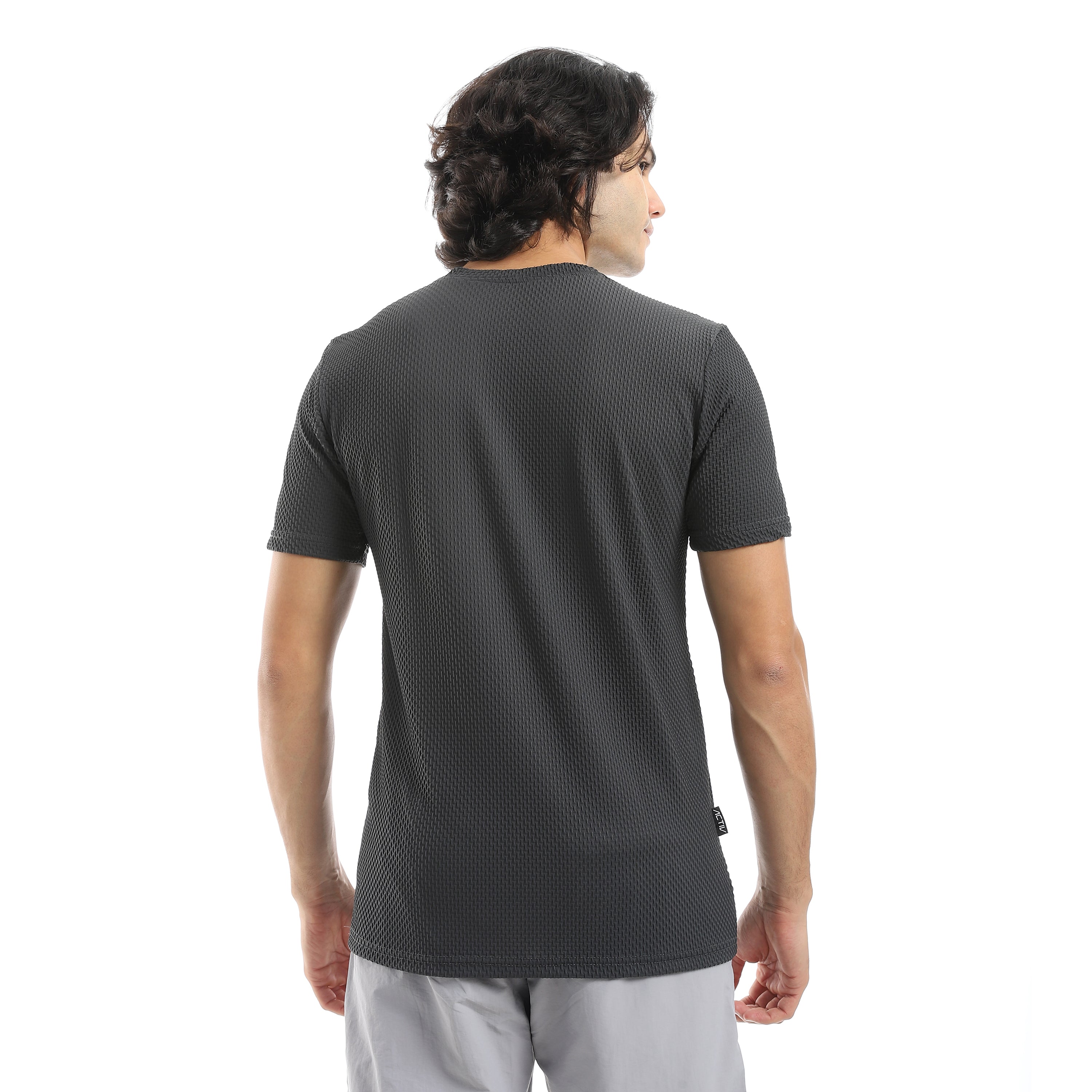 ACTIV MENS PLAIN BASIC T-SHIRT - D.GREY