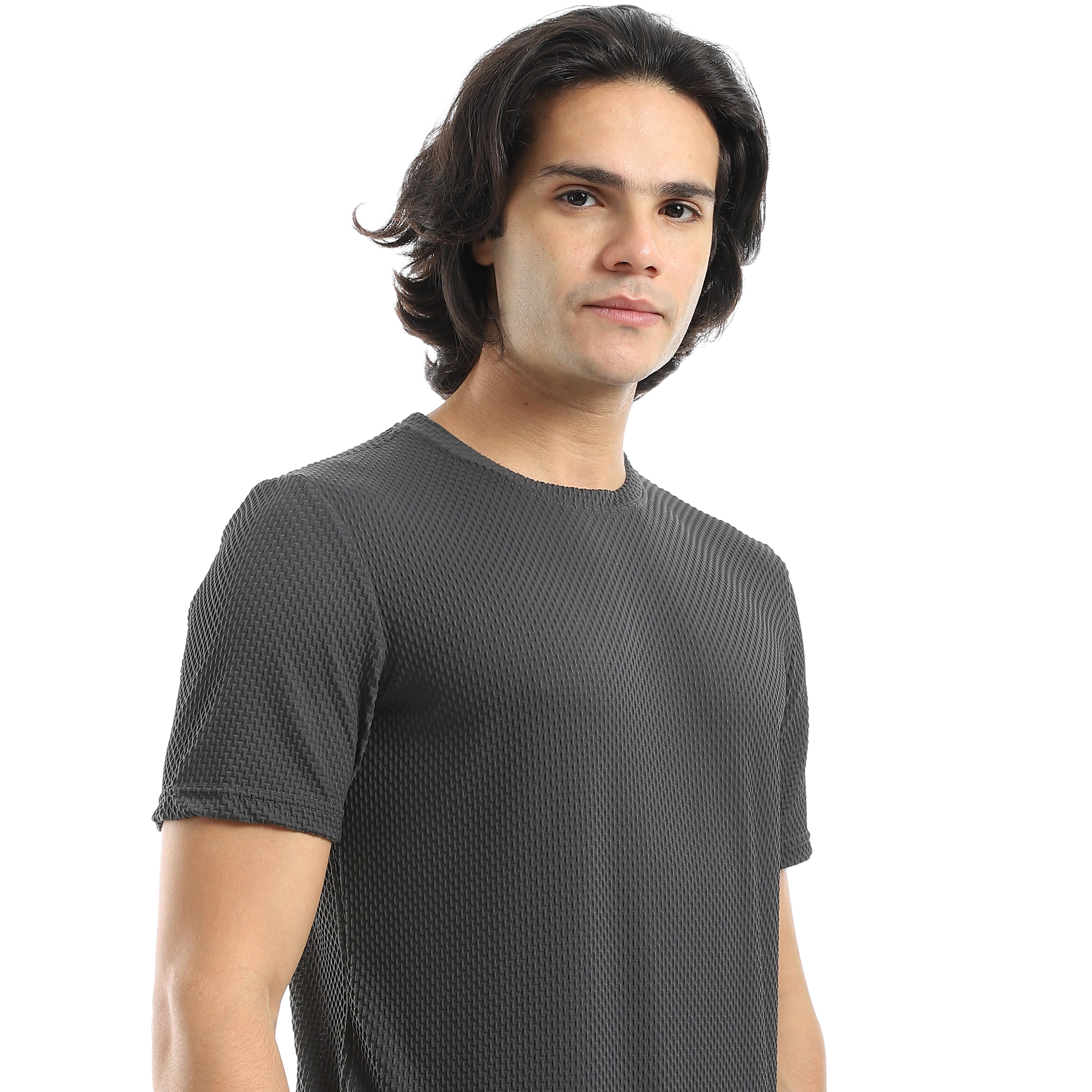 ACTIV MENS PLAIN BASIC T-SHIRT - D.GREY