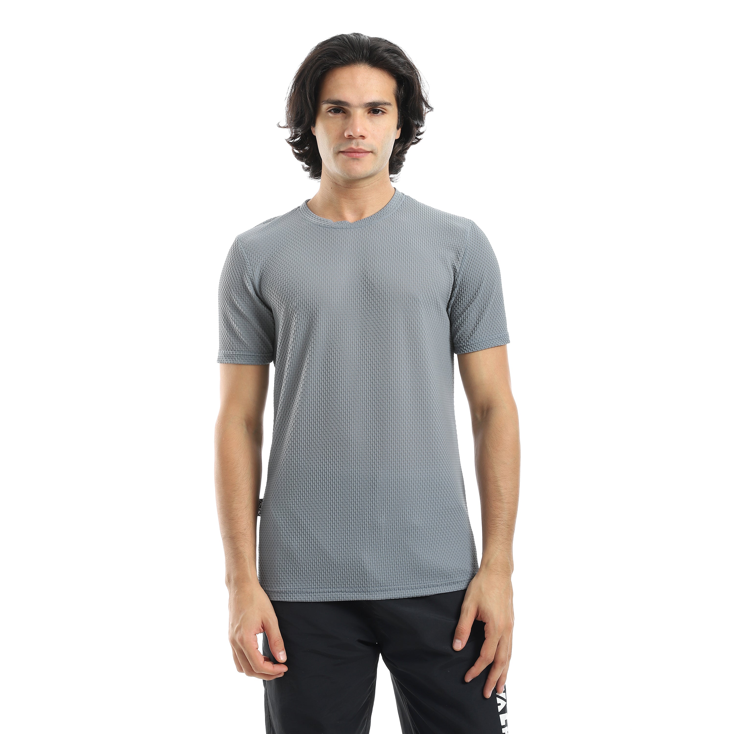 ACTIV MENS PLAIN BASIC T-SHIRT - رمادي فاتج