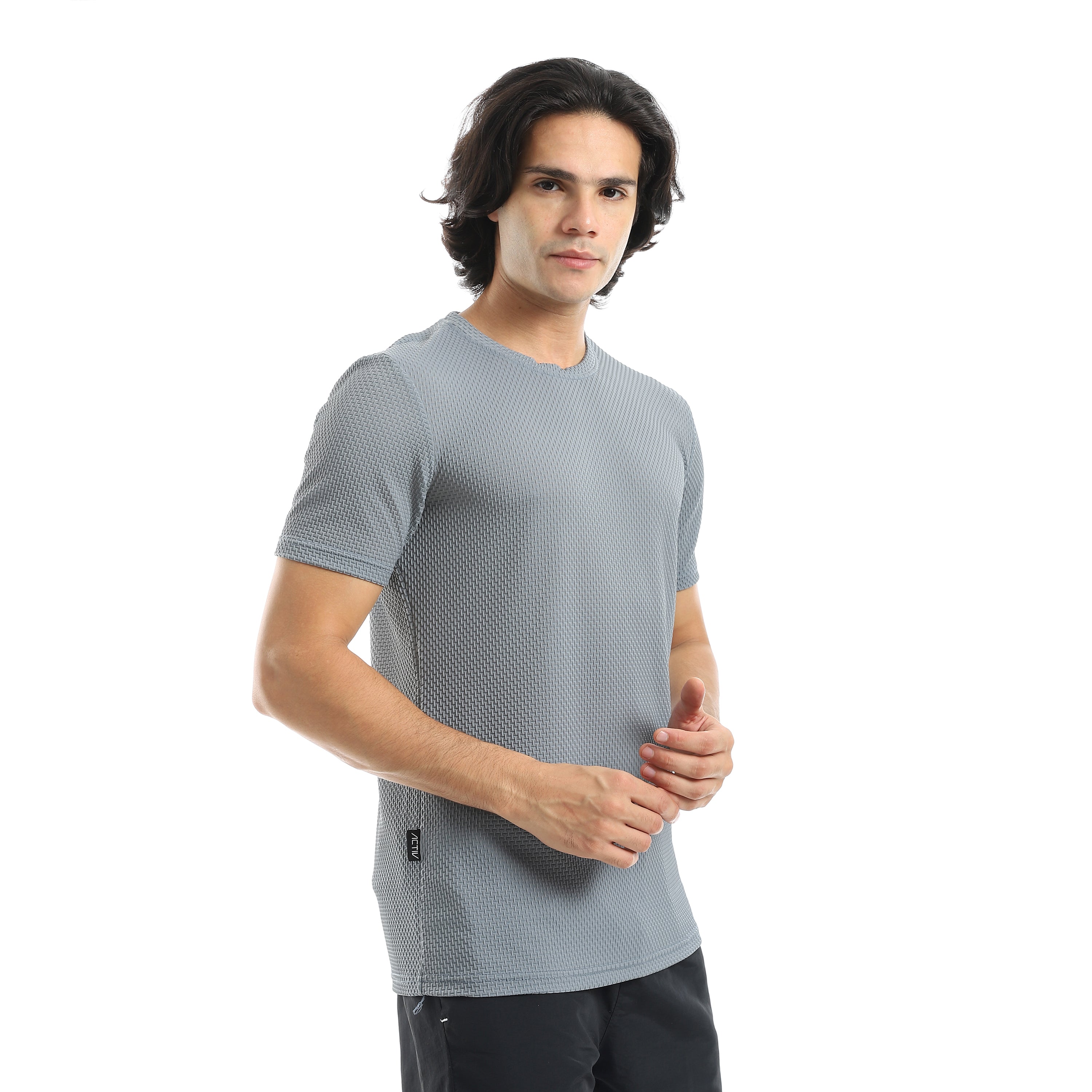 ACTIV MENS PLAIN BASIC T-SHIRT - رمادي فاتج