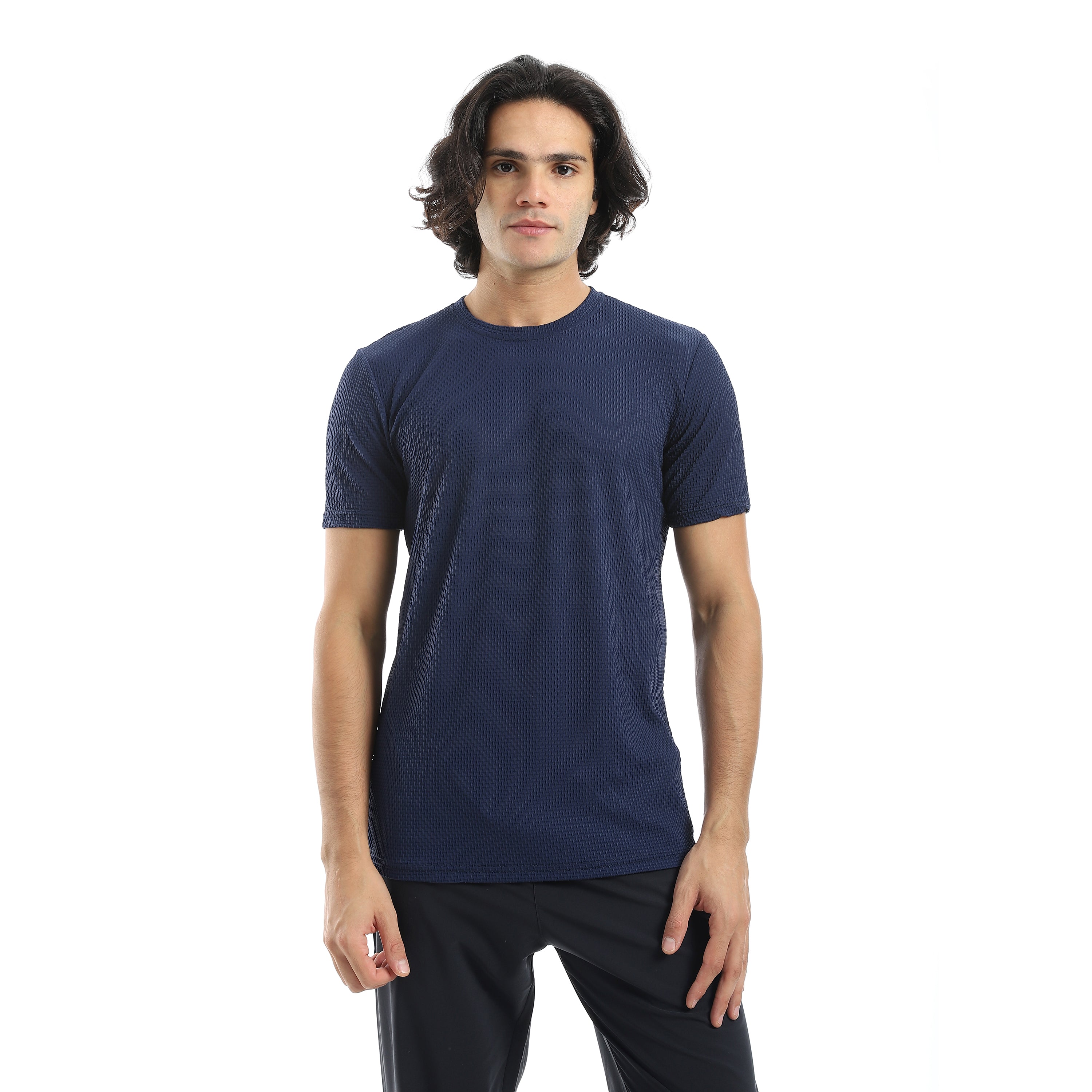 ACTIV MENS PLAIN BASIC T-SHIRT - NAVY