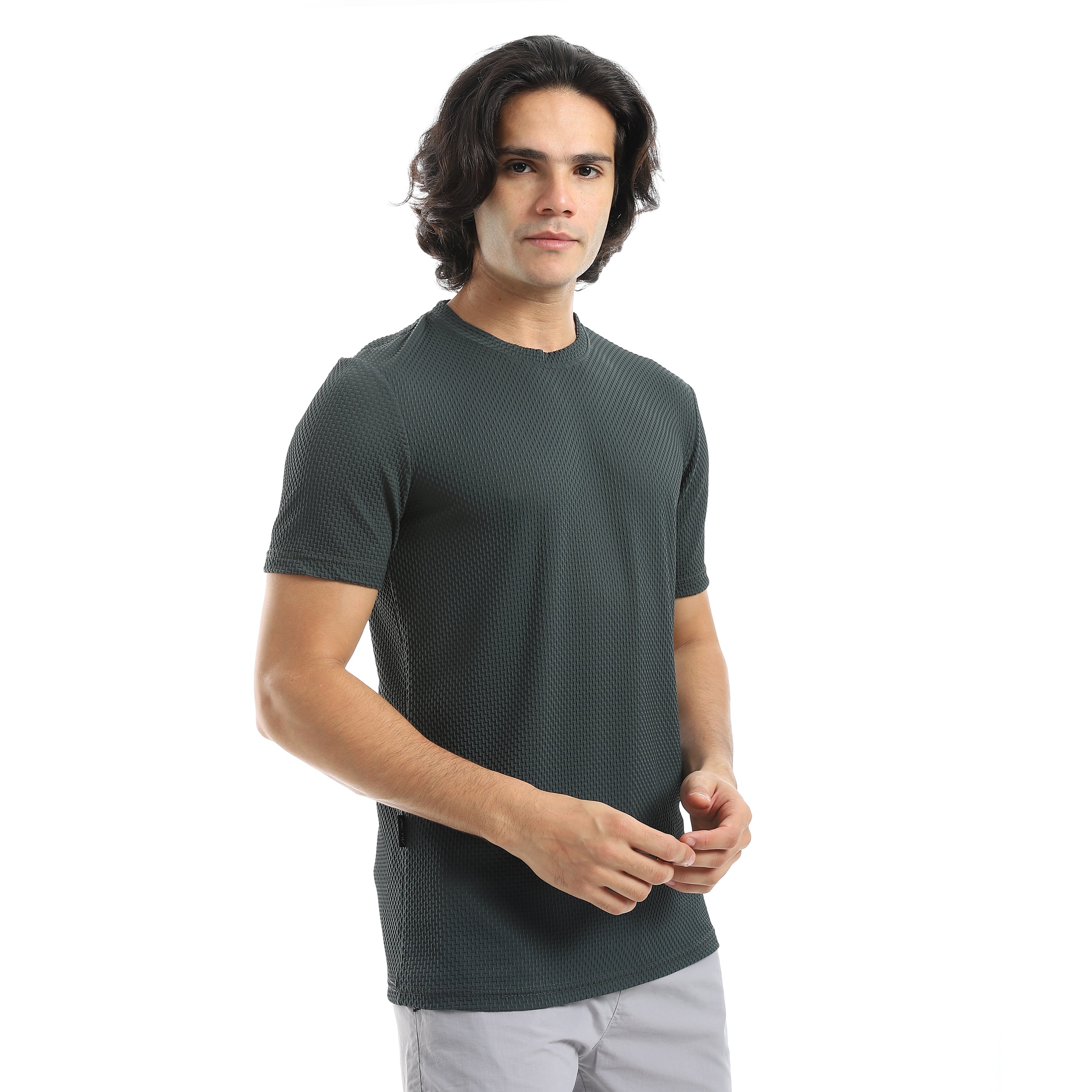 ACTIV MENS PLAIN BASIC T-SHIRT - OLIVE
