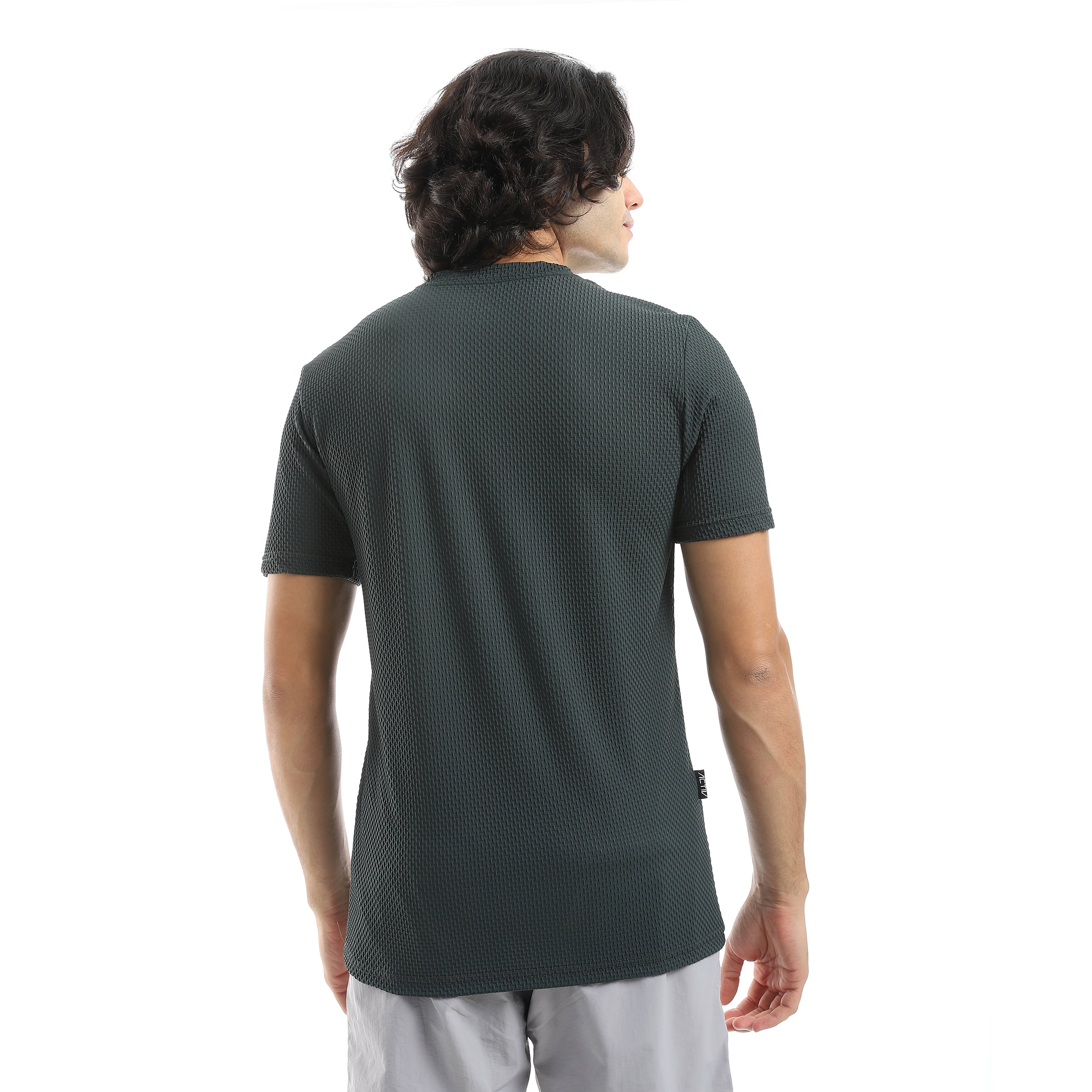 ACTIV MENS PLAIN BASIC T-SHIRT - OLIVE