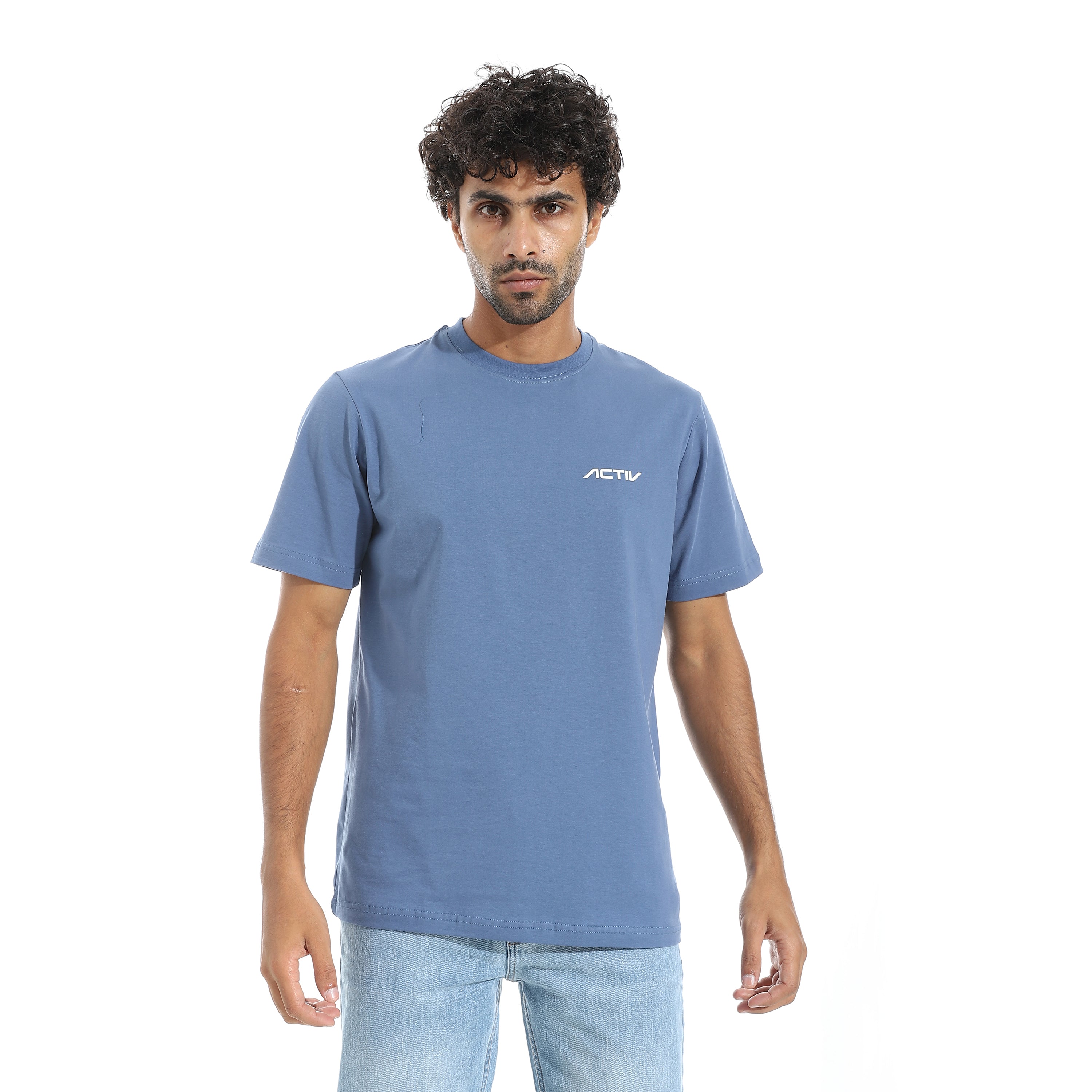 ACTIV MENS PLAIN BASIC T-SHIRT - INDIGO