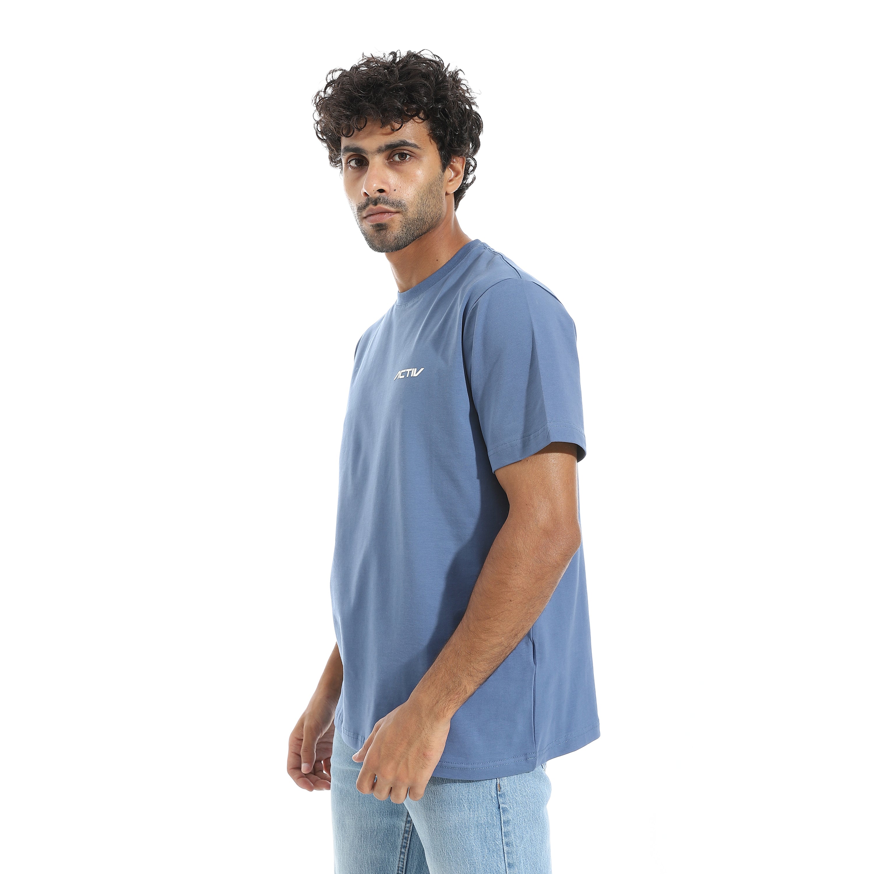 ACTIV MENS PLAIN BASIC T-SHIRT - INDIGO