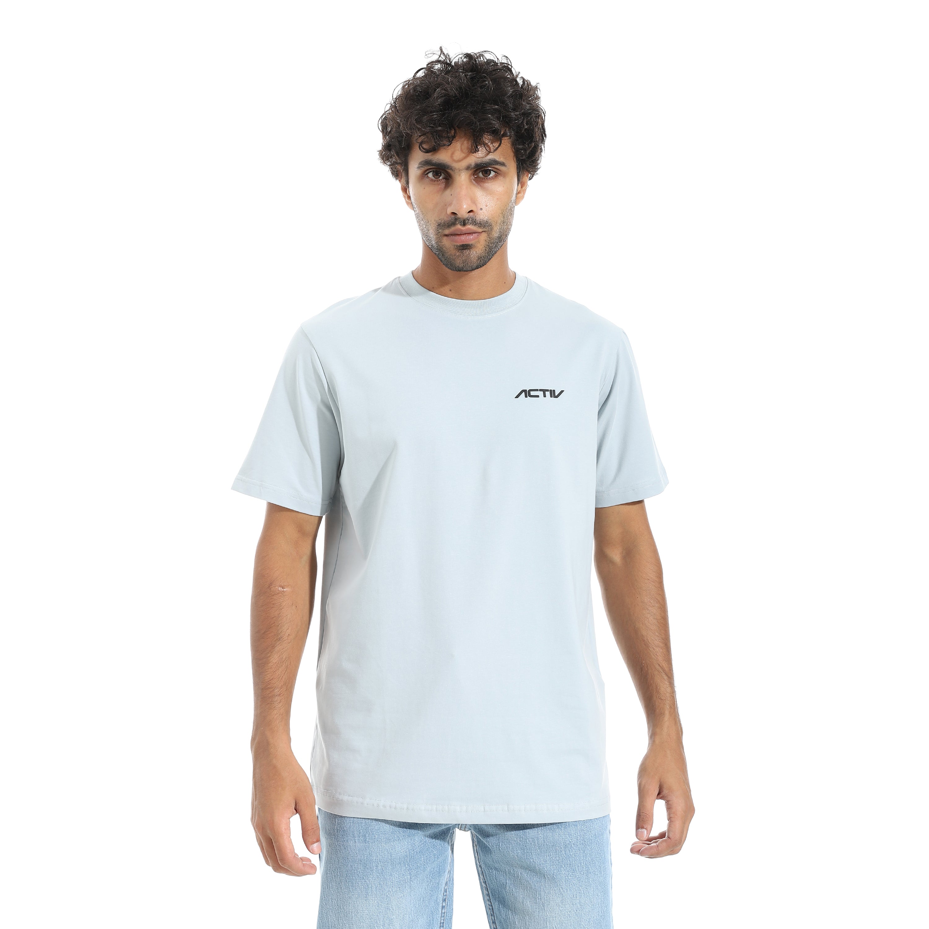 ACTIV MENS PLAIN BASIC T-SHIRT - L.GREY