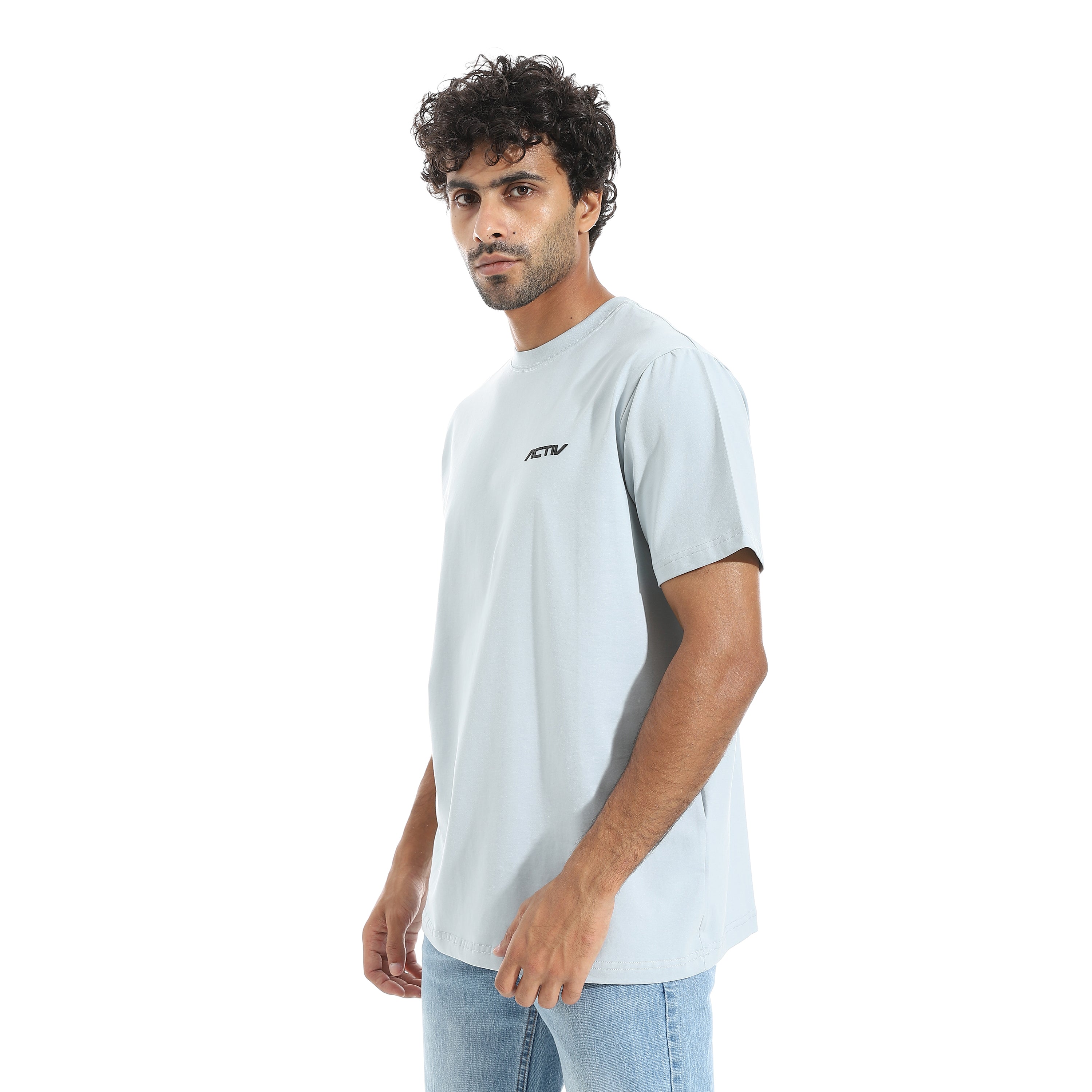 ACTIV MENS PLAIN BASIC T-SHIRT - L.GREY