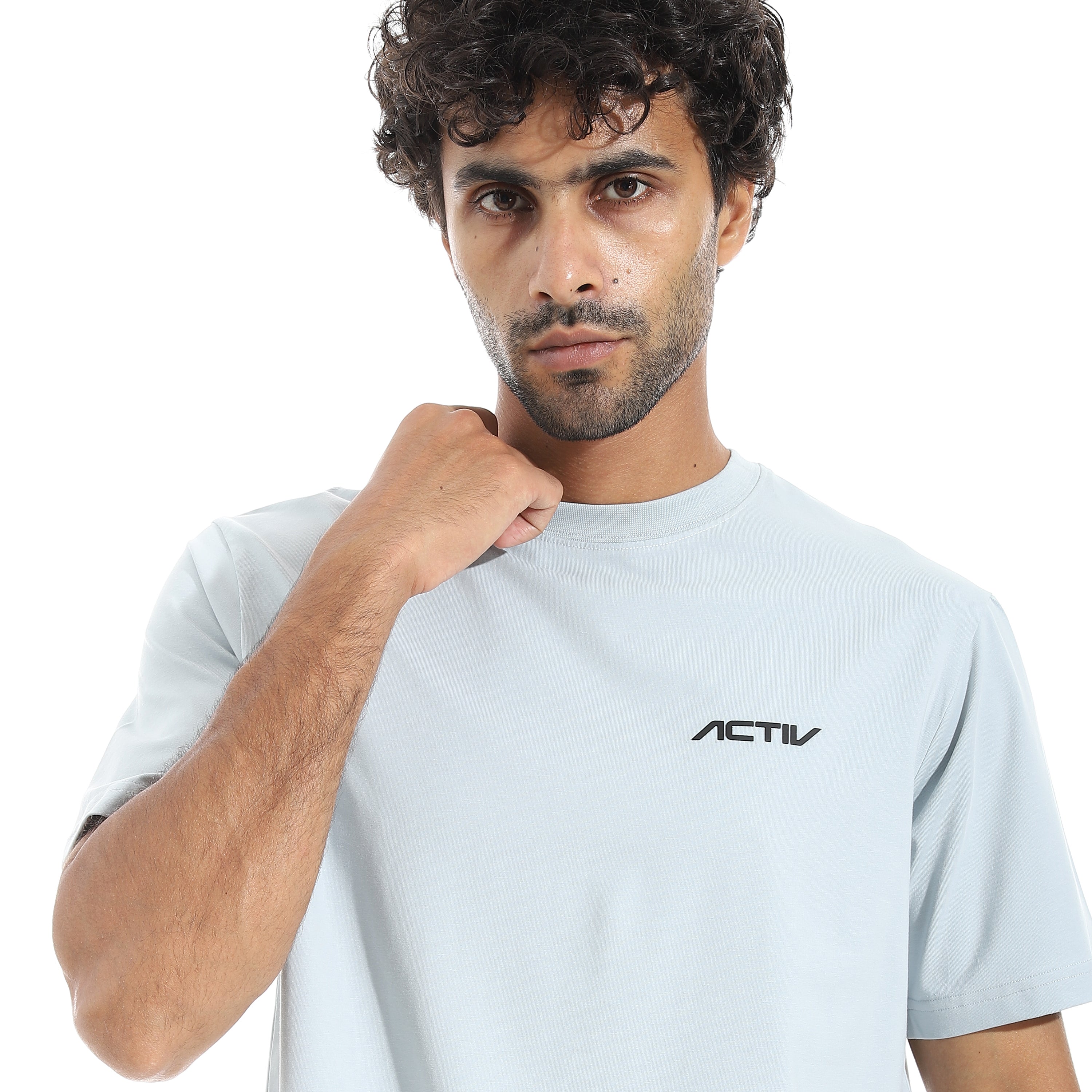 ACTIV MENS PLAIN BASIC T-SHIRT - L.GREY