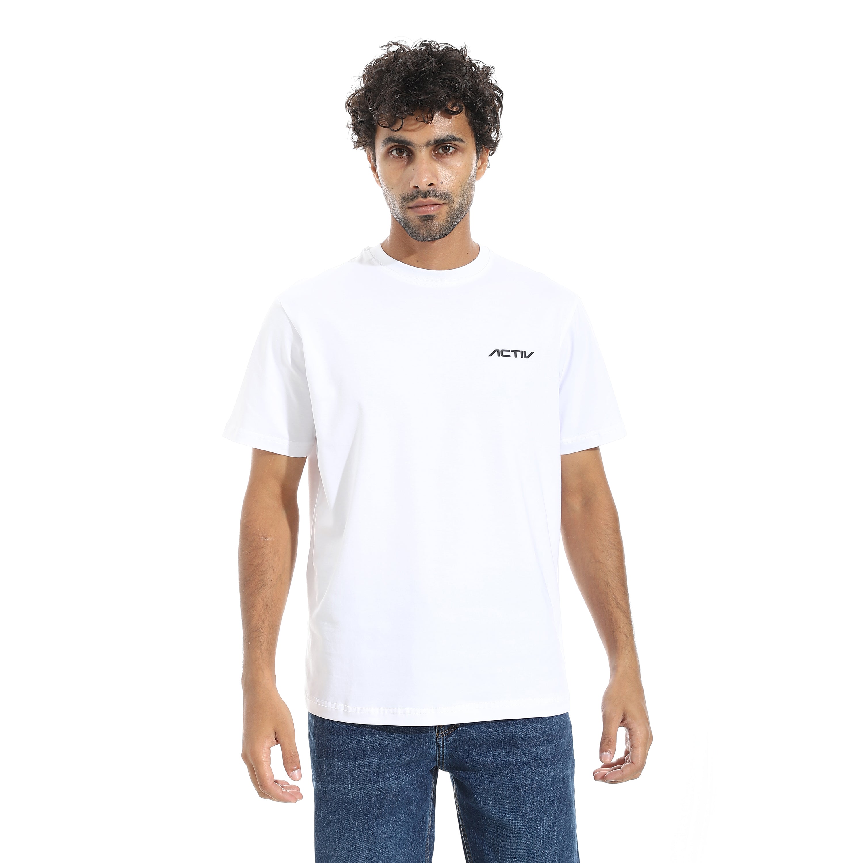 ACTIV MENS PLAIN BASIC T-SHIRT - WHITE