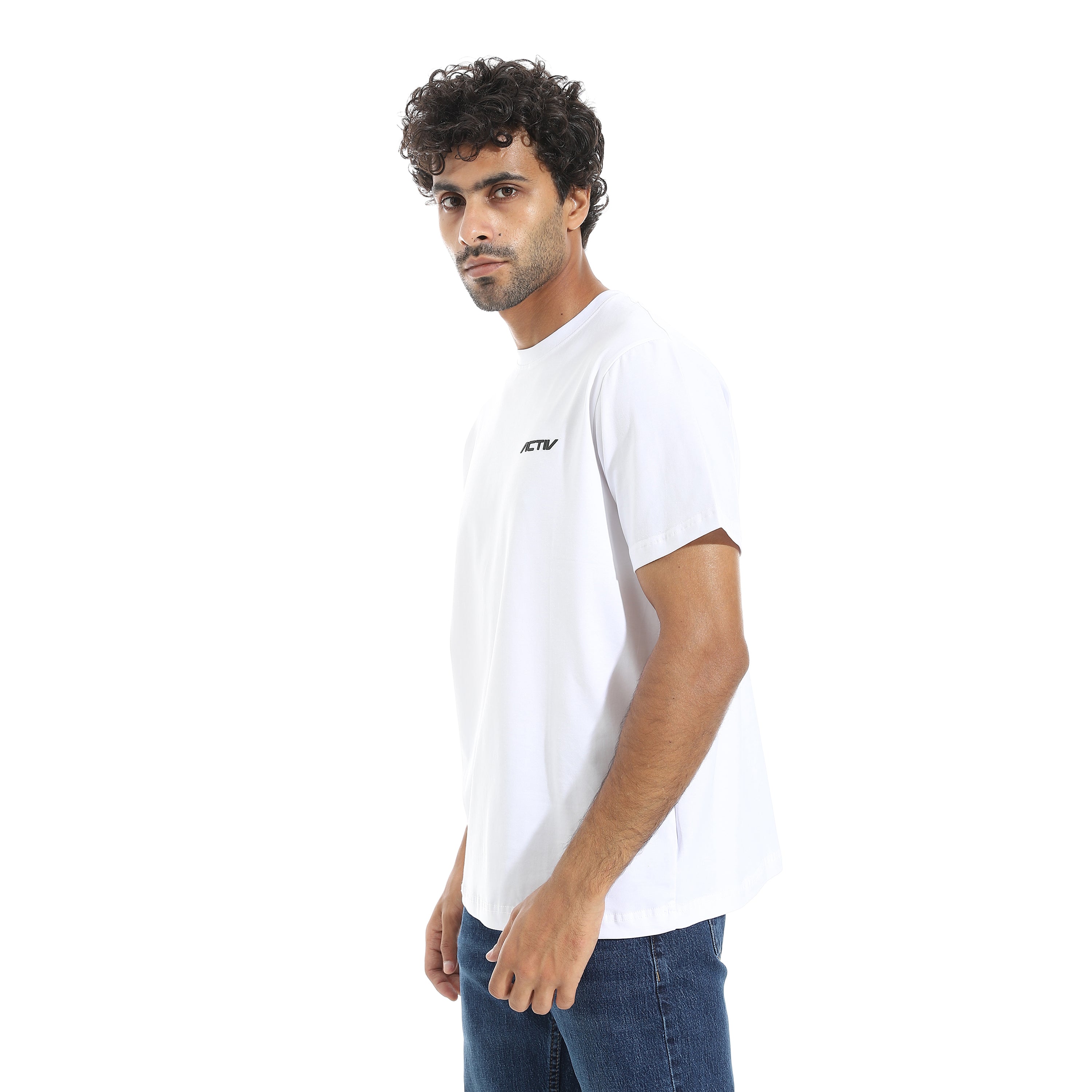 ACTIV MENS PLAIN BASIC T-SHIRT - WHITE