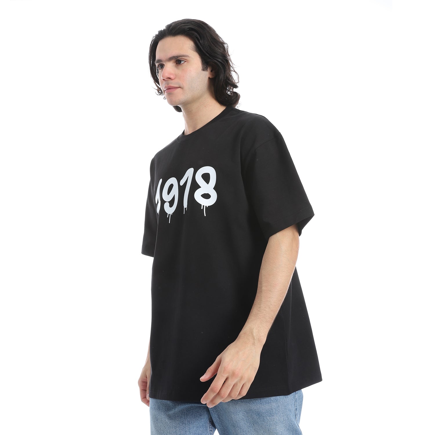 1978 PRINT OVERSIZED T-SHIRT - BLACK