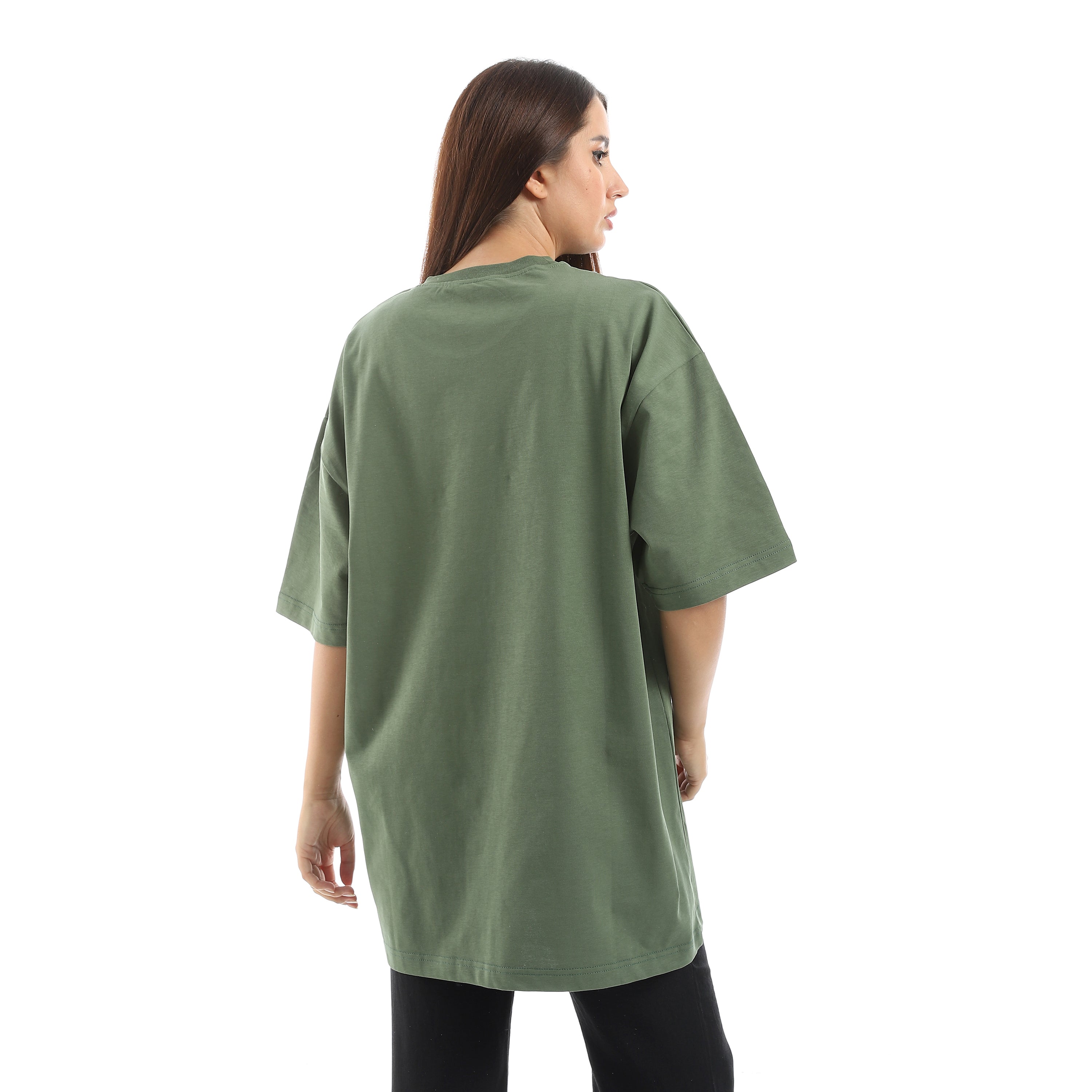 EMOTION SWITCH OVERSIZ T-SHIRT - OLV*GREN