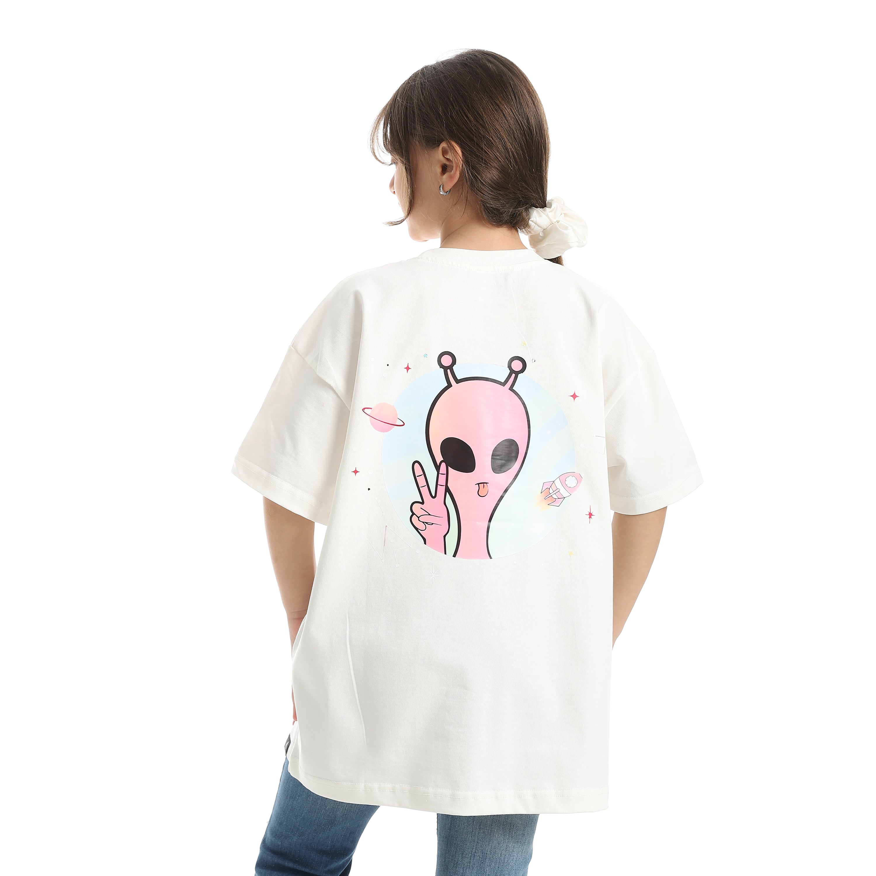 ALIEN MOOD OVERSIZED T-SHIRT - WHITE