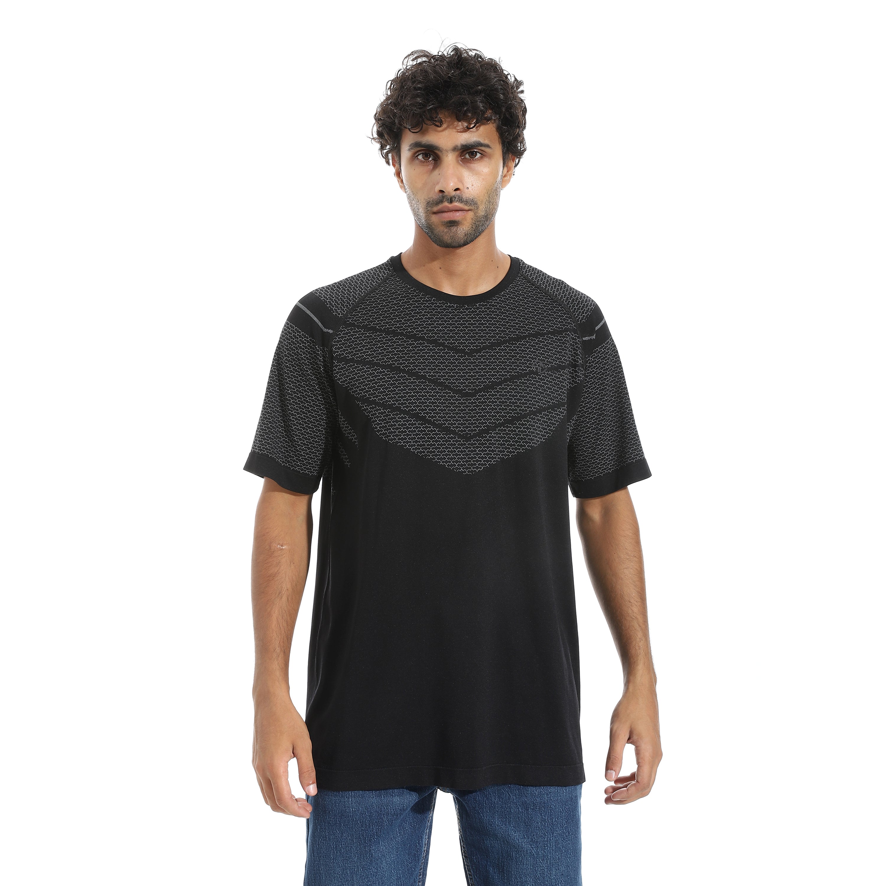 ACTIV MEN'S BASIC T-SHIRT - BLK*GREY