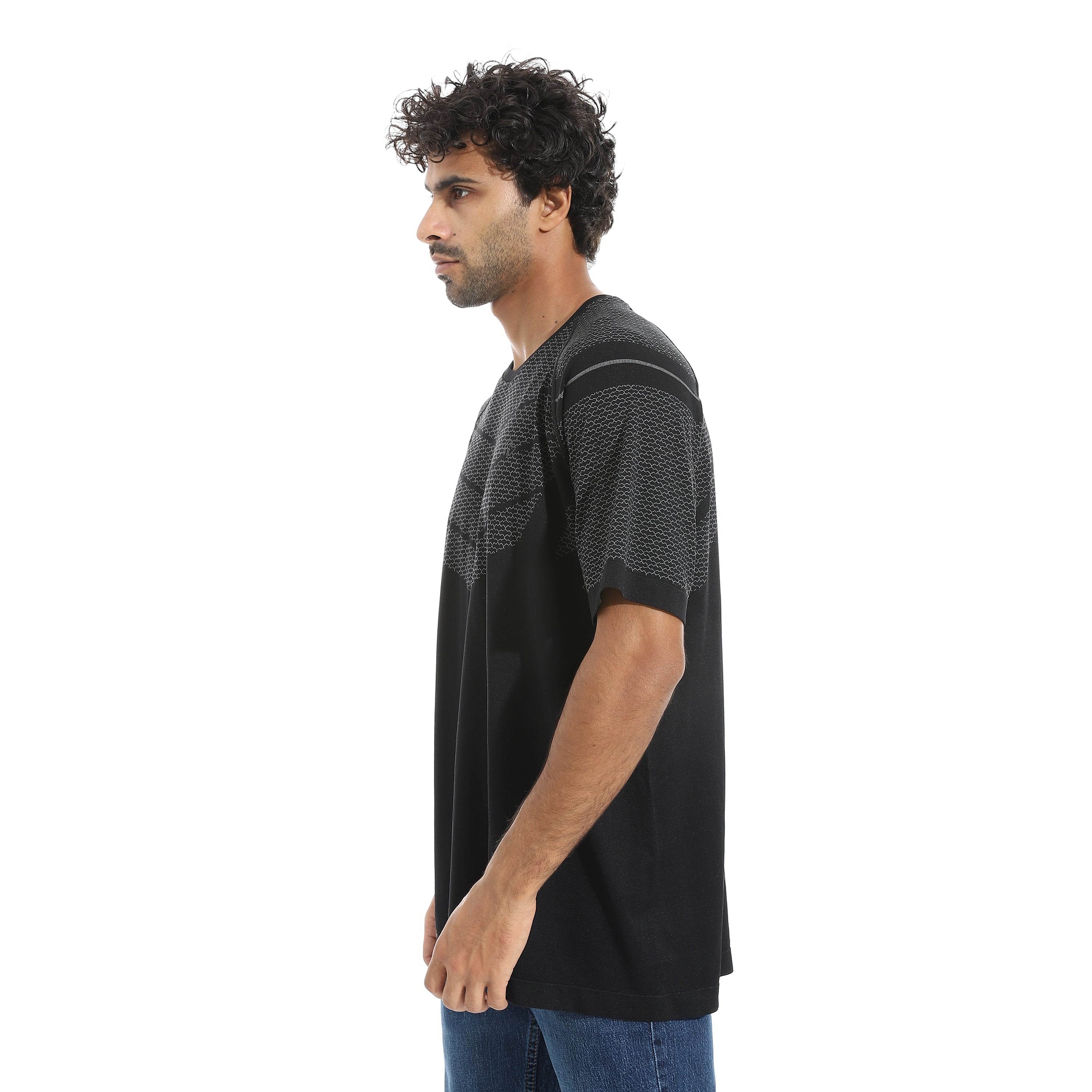 ACTIV MEN'S BASIC T-SHIRT - BLK*GREY