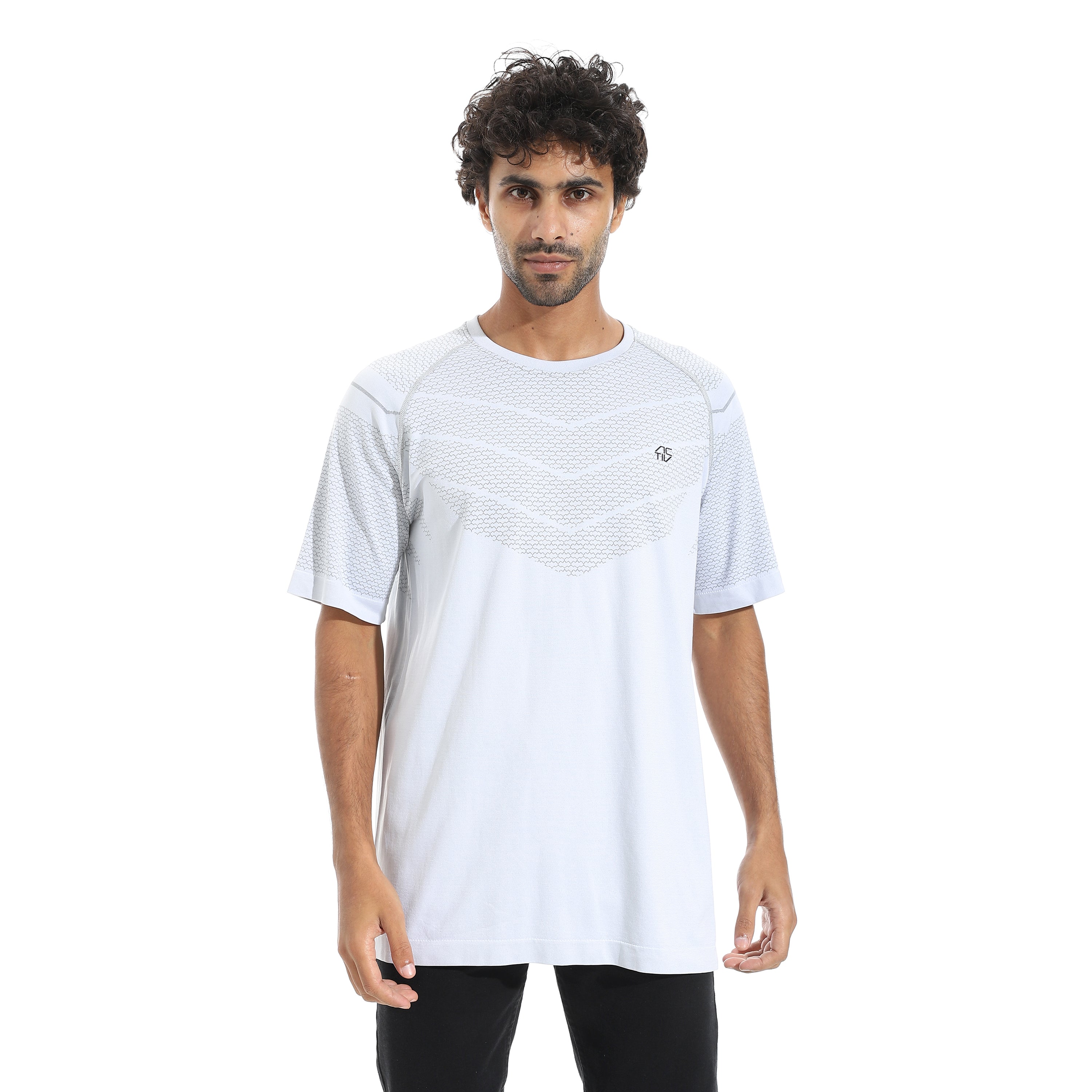 ACTIV MEN'S BASIC T-SHIRT - WHT*GREY