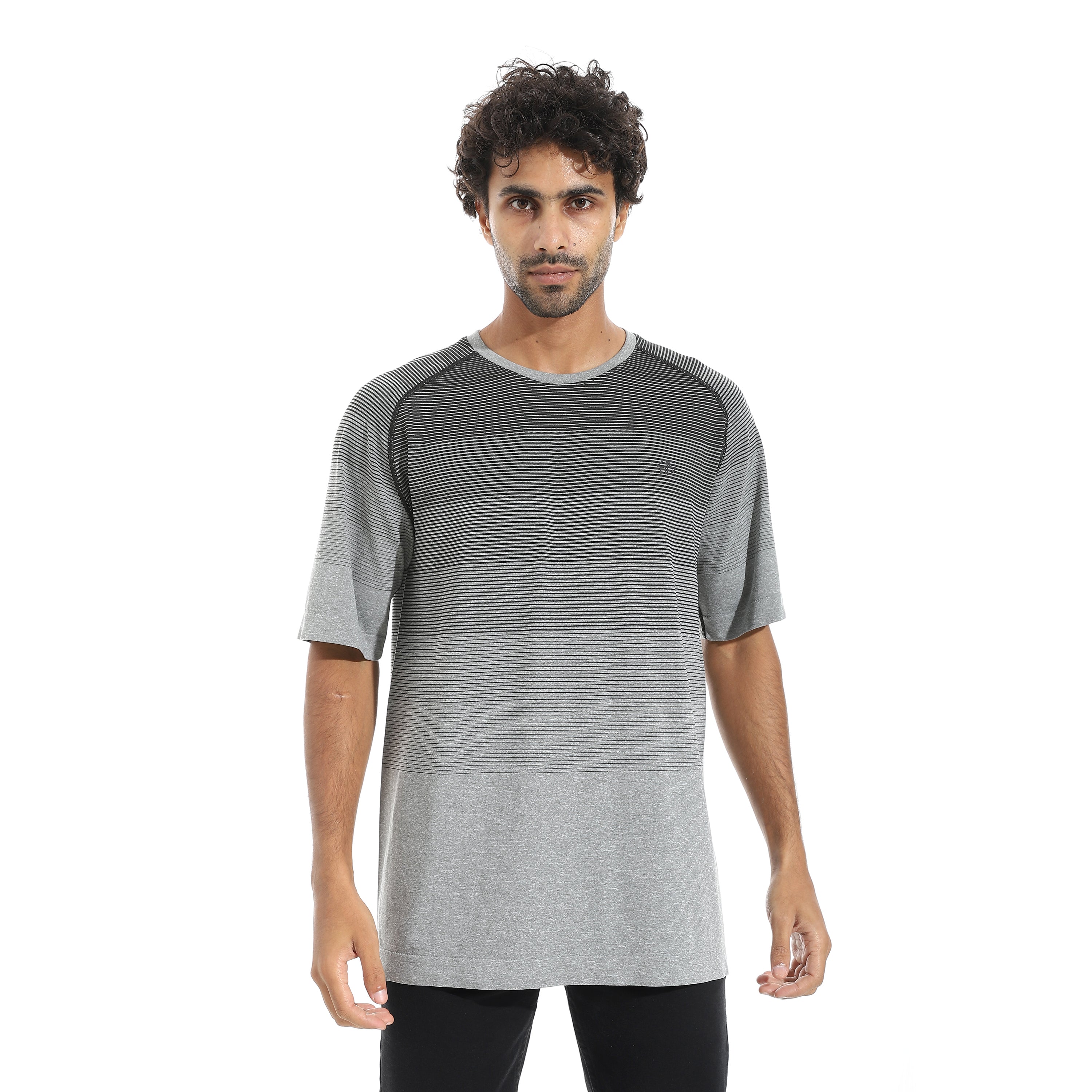 ACTIV MEN'S BASIC T-SHIRT - GREY*BLK