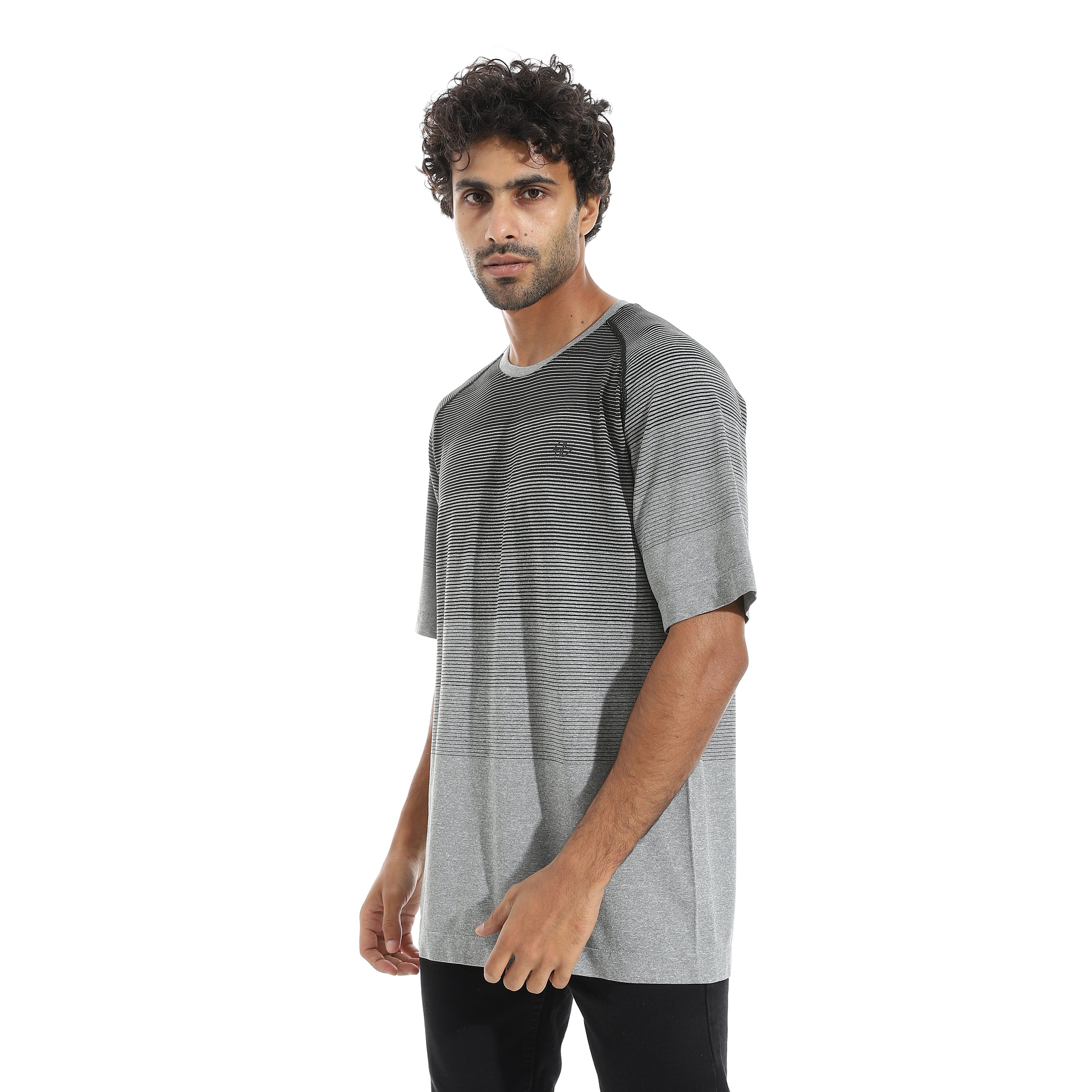 ACTIV MEN'S BASIC T-SHIRT - GREY*BLK