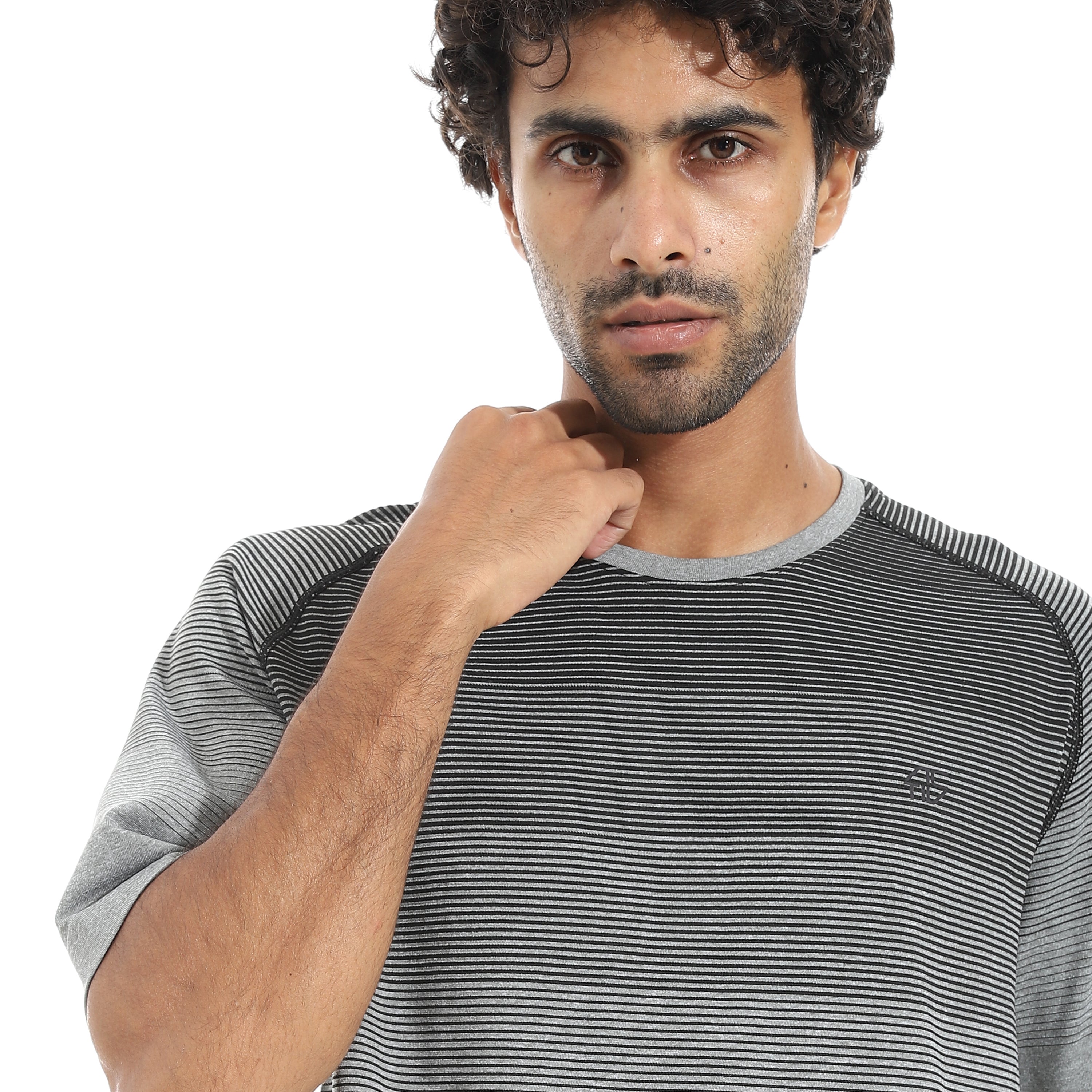 ACTIV MEN'S BASIC T-SHIRT - GREY*BLK