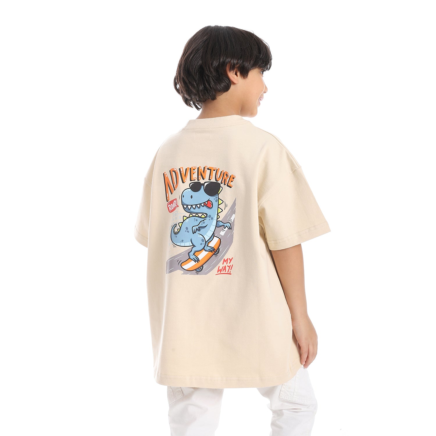 ADVENTURE OVERSIZED T-SHIRT - BEIGE