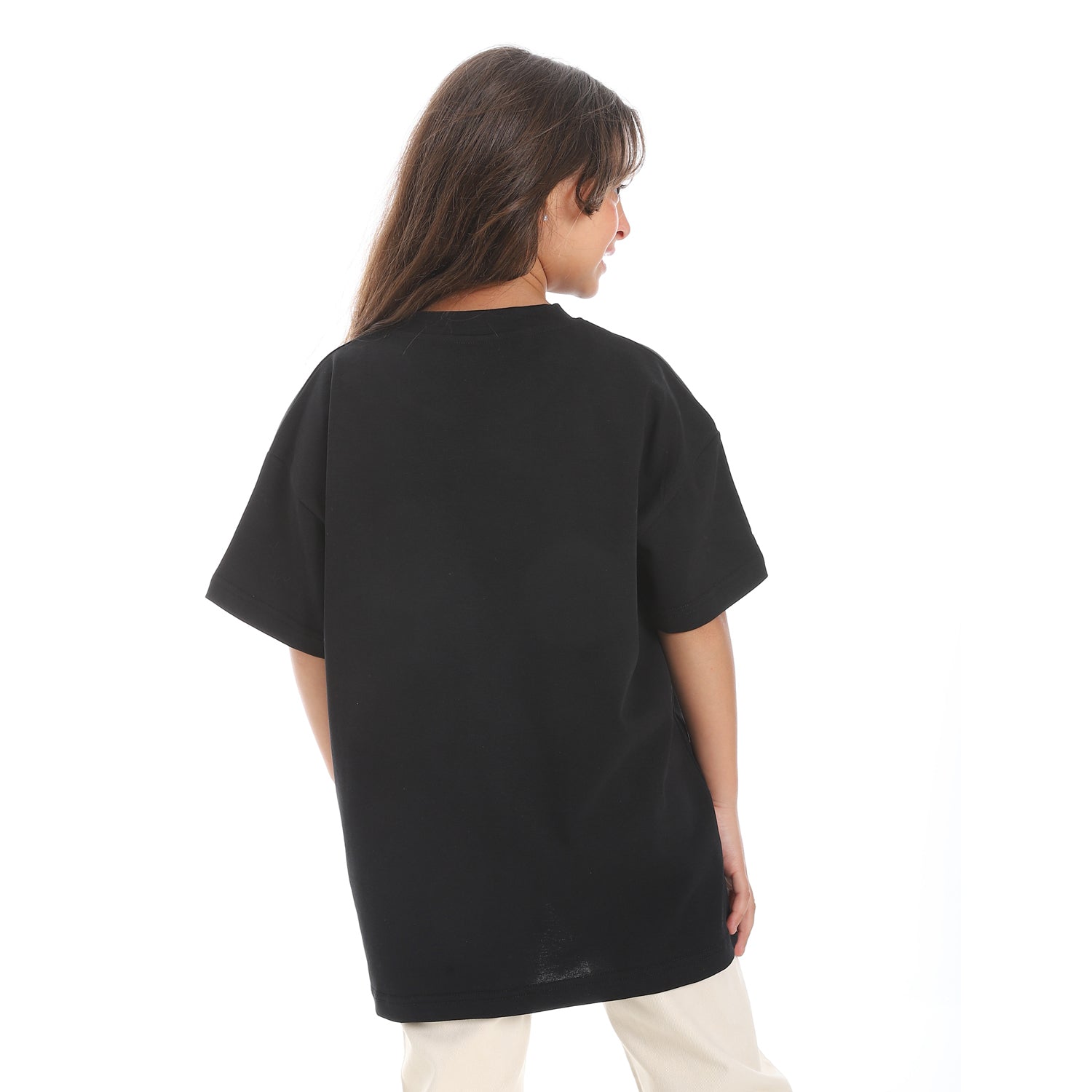 CHERRY BLOSSOM OVERSIZED T-SHI - BLACK