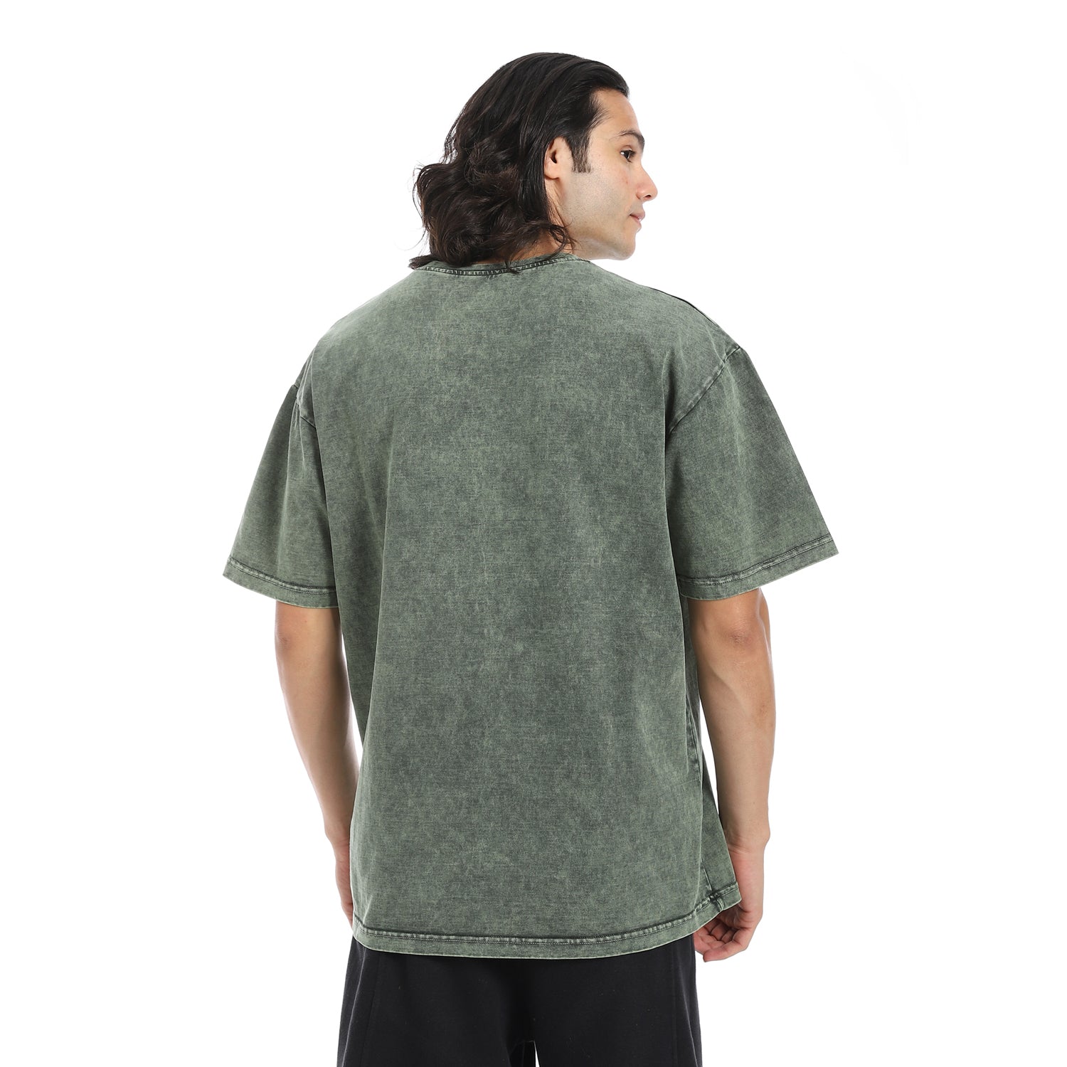 WASHED OVERSIZED TSHIRT - OLIV & GRE