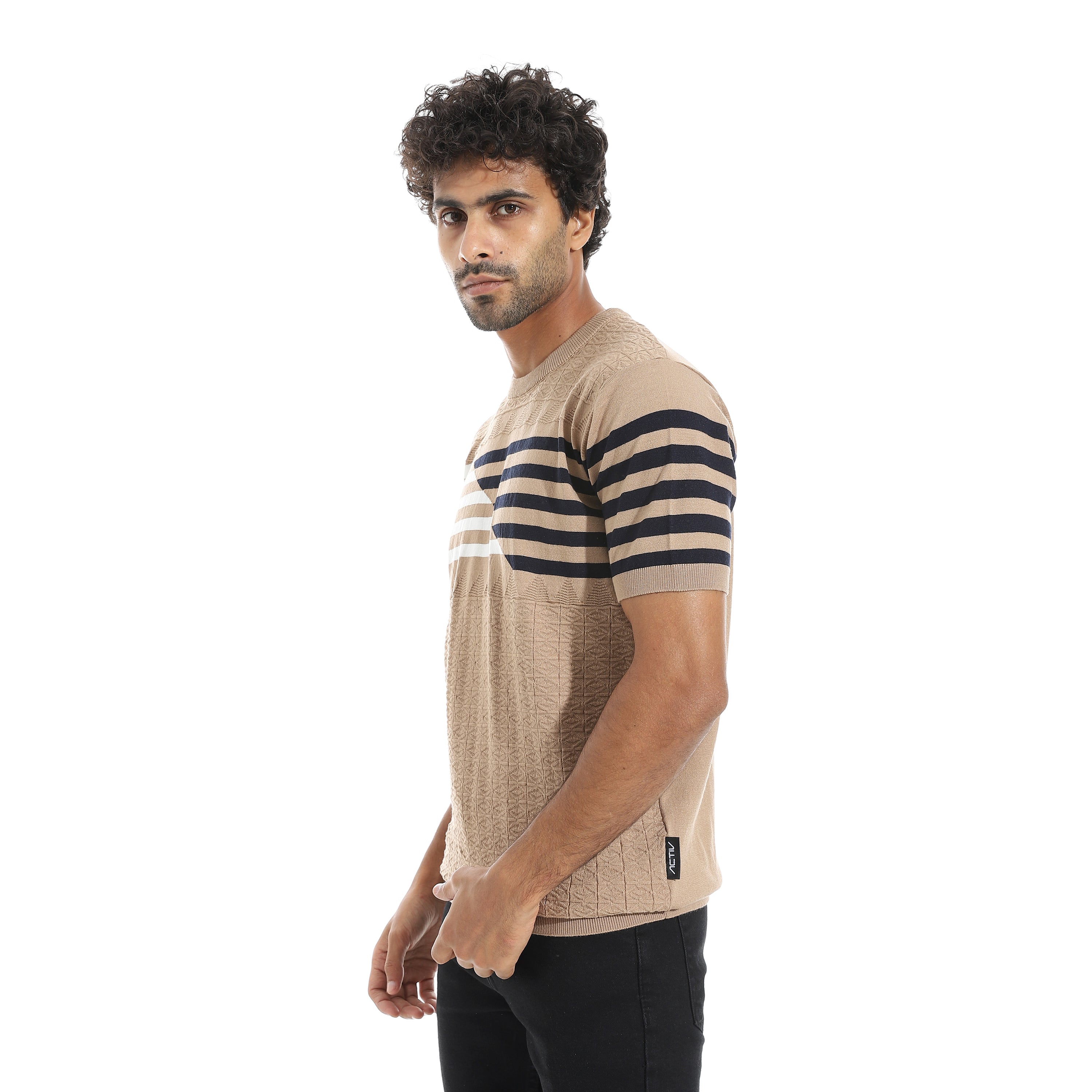 ACTIV MEN'S ROUND T-SHIRT - CAFE