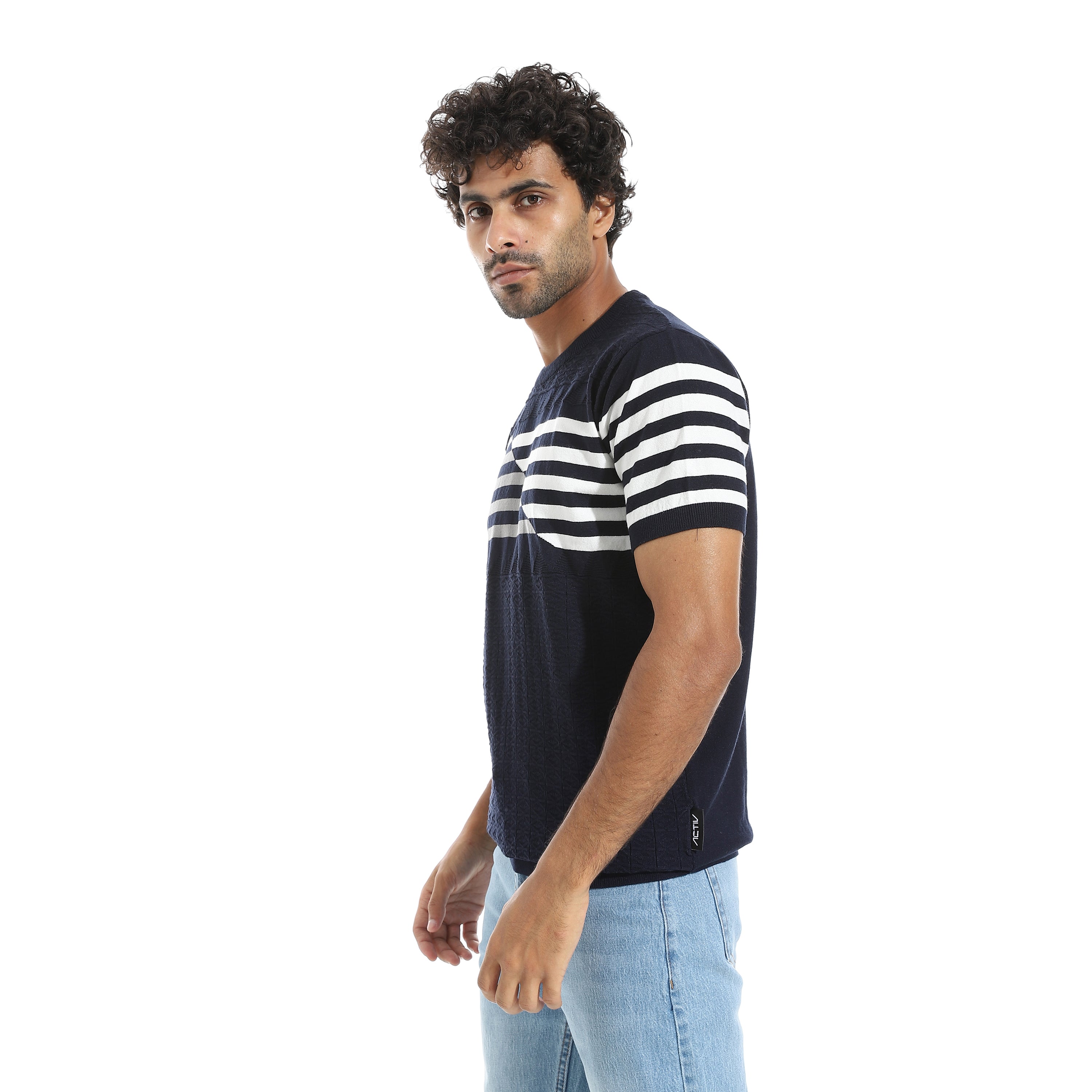 ACTIV MEN'S ROUND T-SHIRT - NAVY