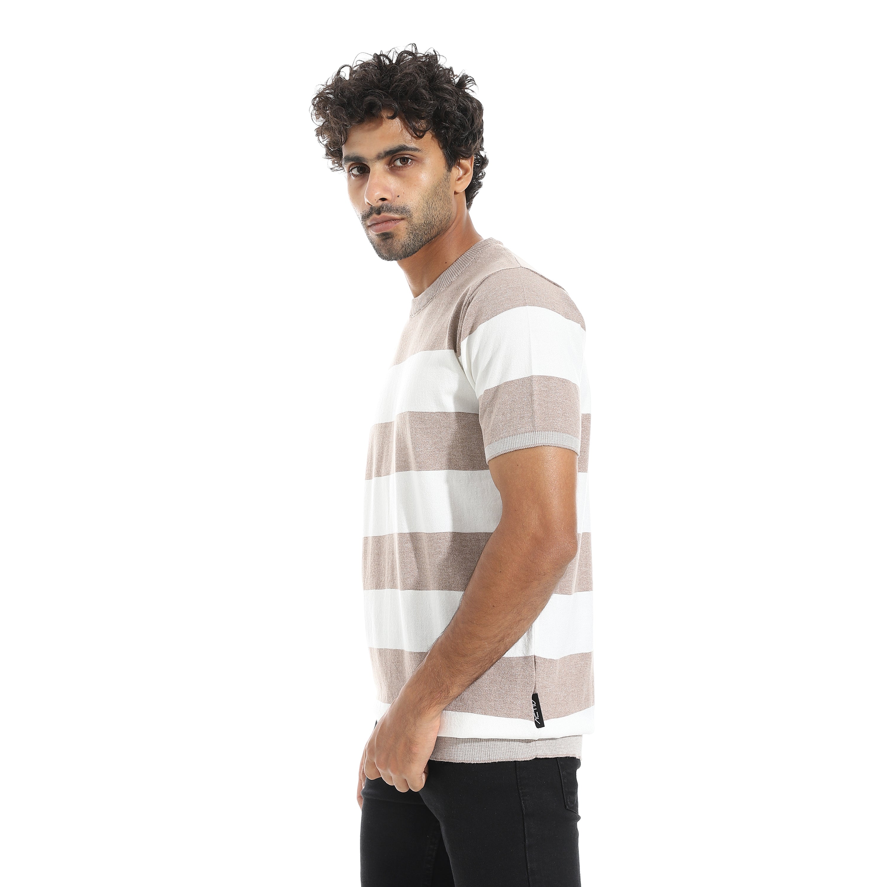 ACTIV MEN'S ROUND T-SHIRT - CAFE
