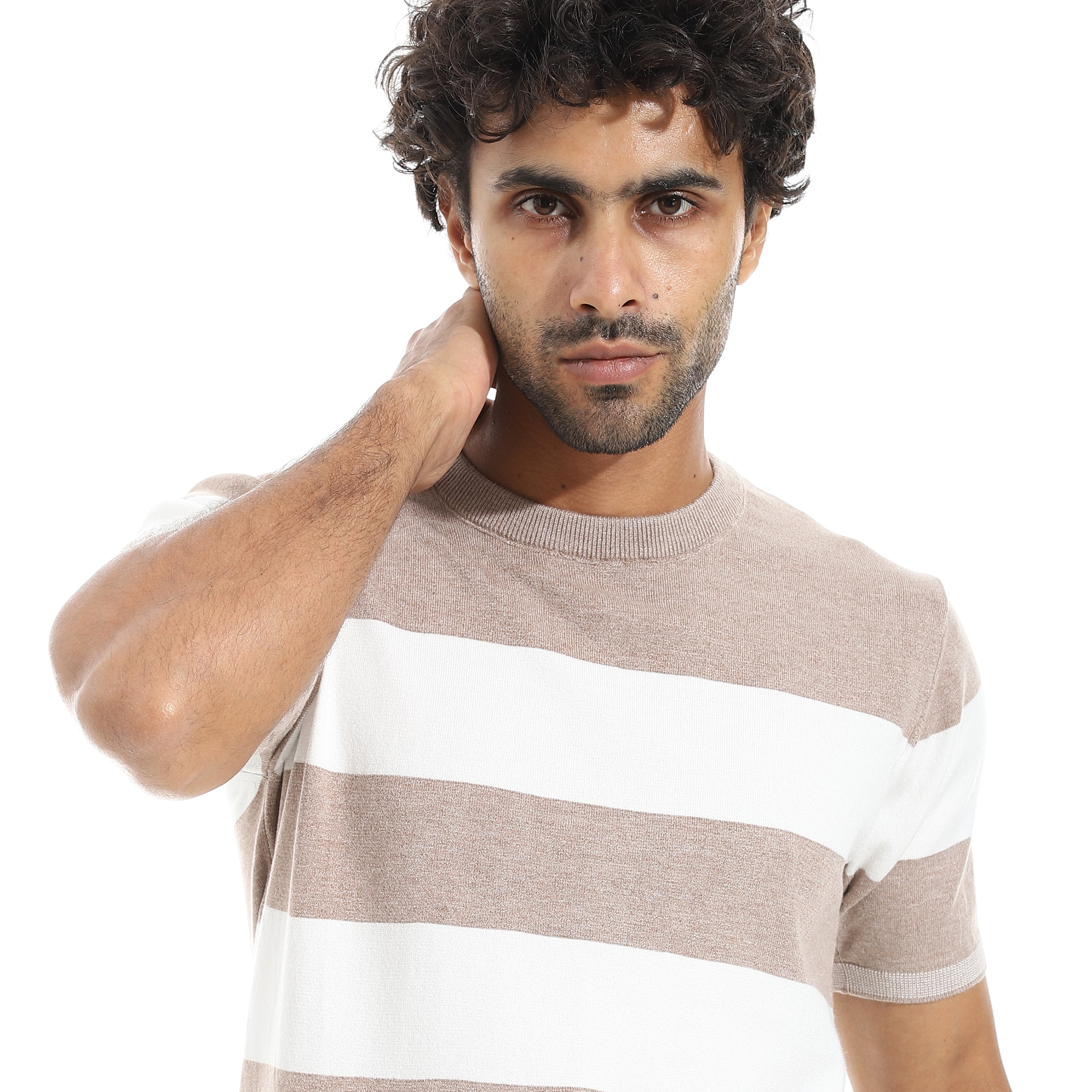 ACTIV MEN'S ROUND T-SHIRT - CAFE