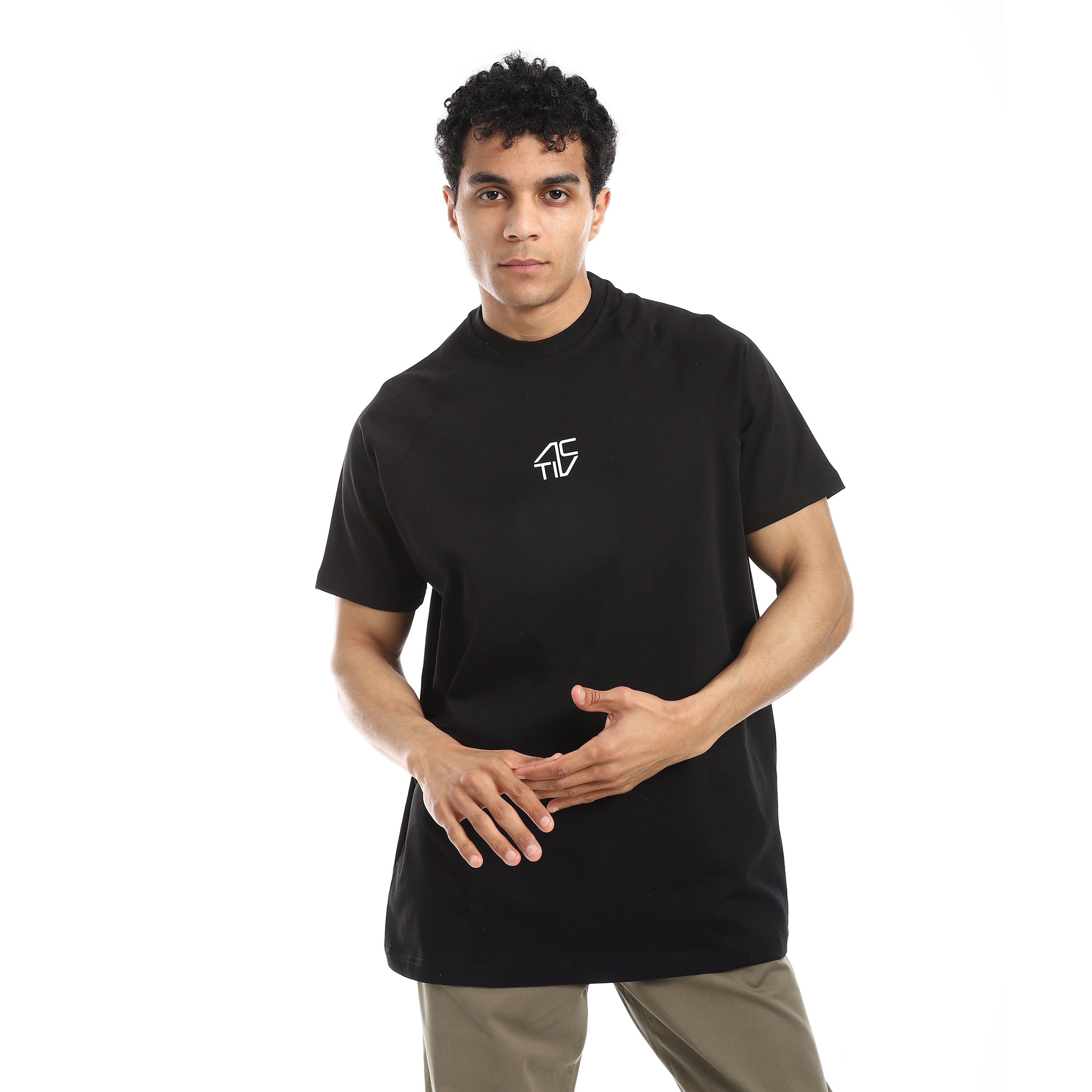 ROUND NECK OVERSIZED T-SHIRT - BLACK