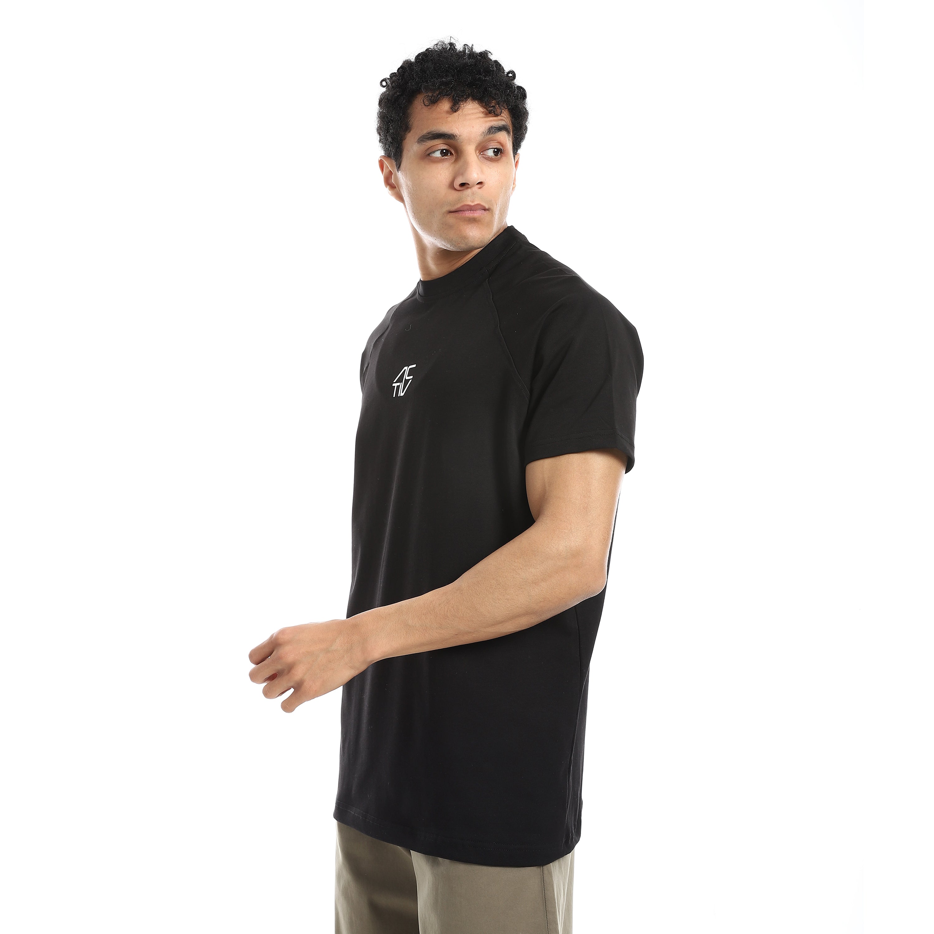 ROUND NECK OVERSIZED T-SHIRT - BLACK