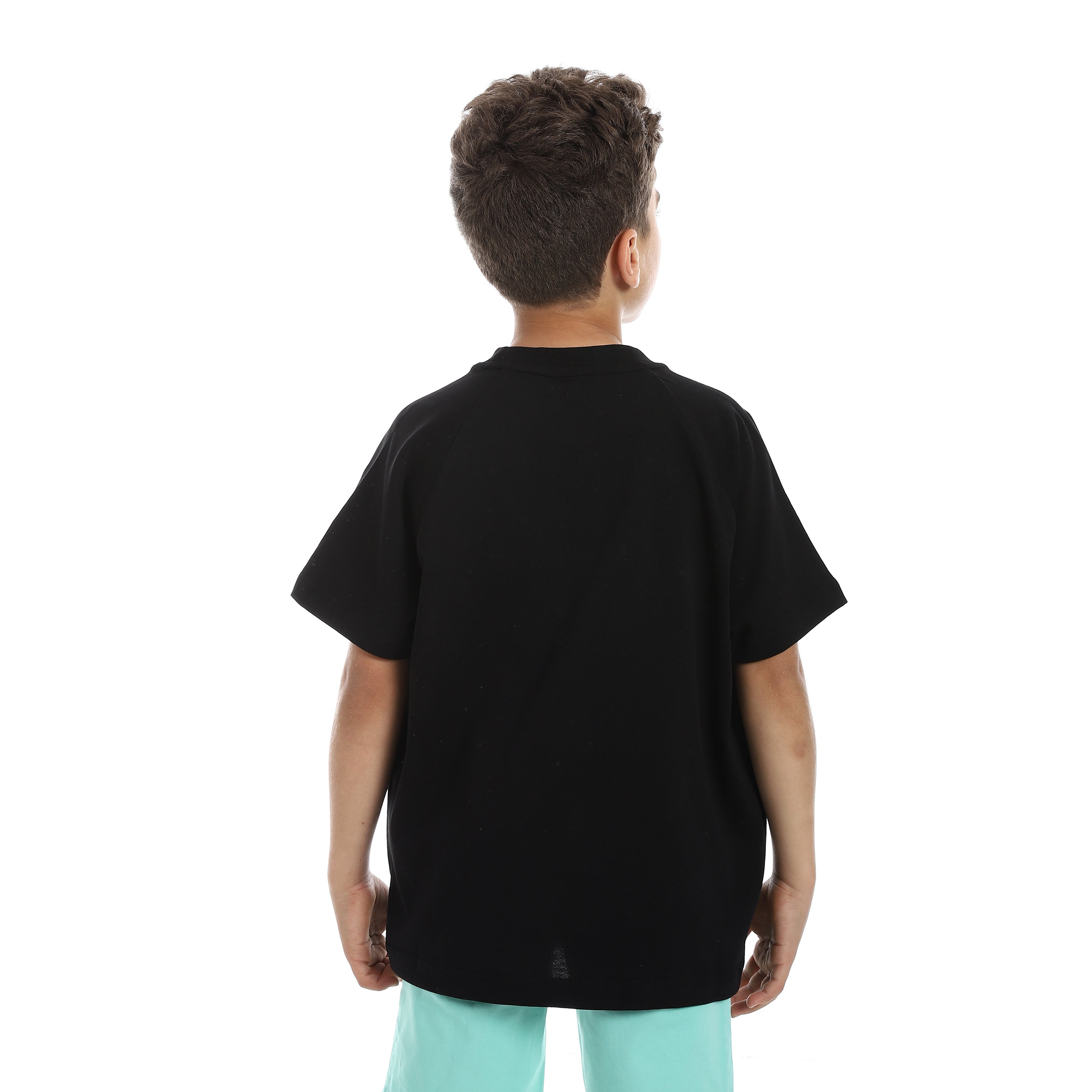 ROUND NECK OVERSIZED T-SHIRT - BLACK