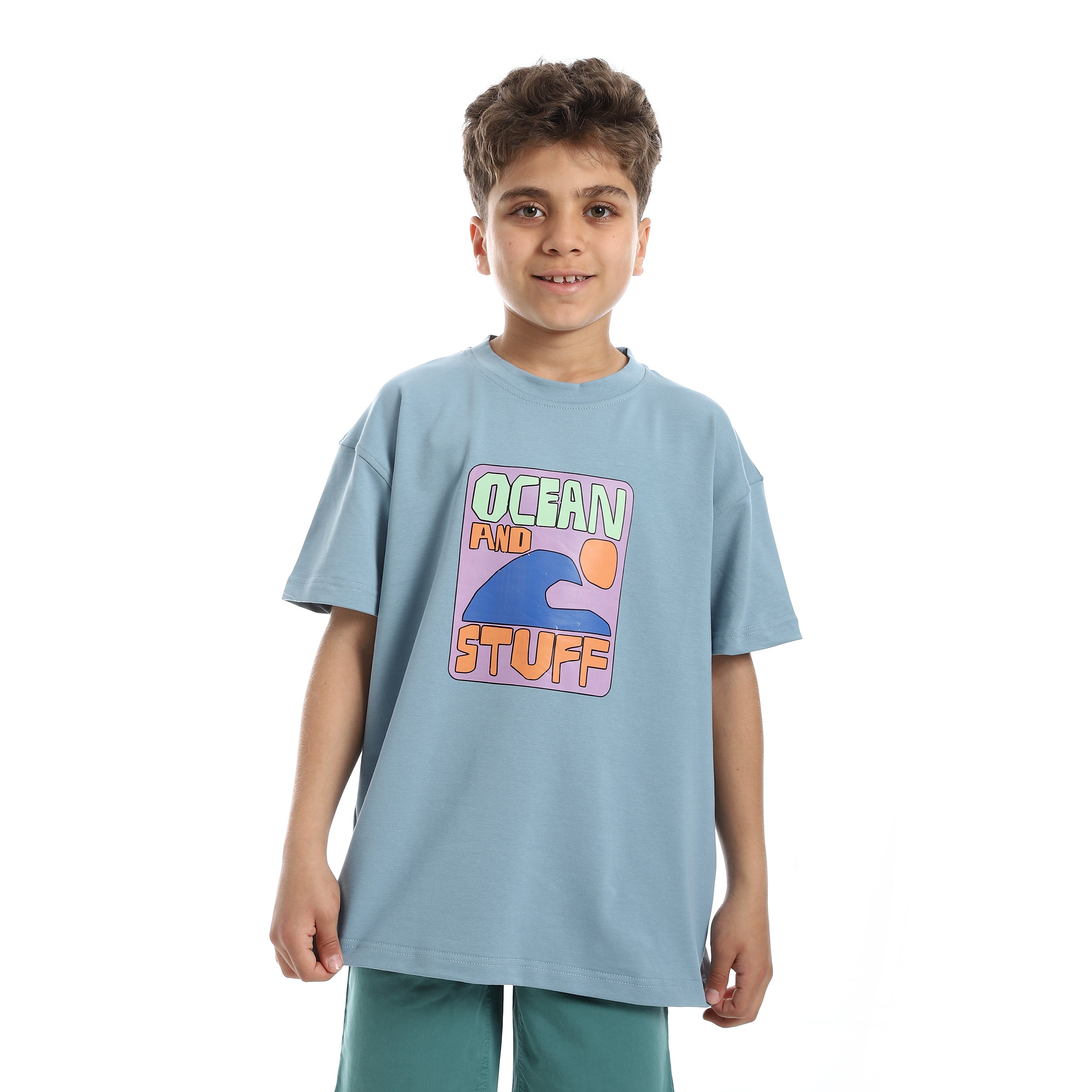 OCEAN&STUFF OVERSIZED T-SHIRT - BABYBLUE