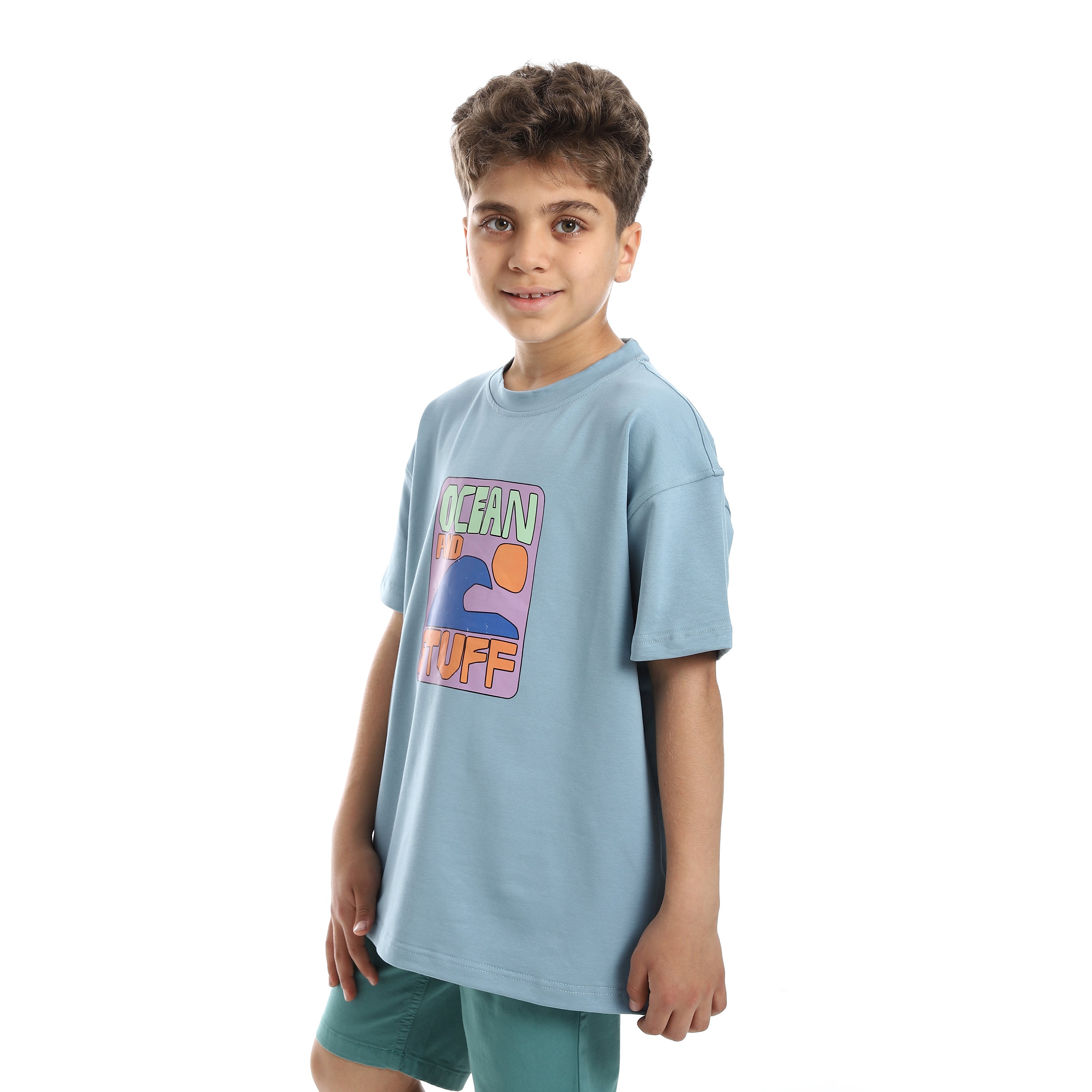 OCEAN&STUFF OVERSIZED T-SHIRT - BABYBLUE