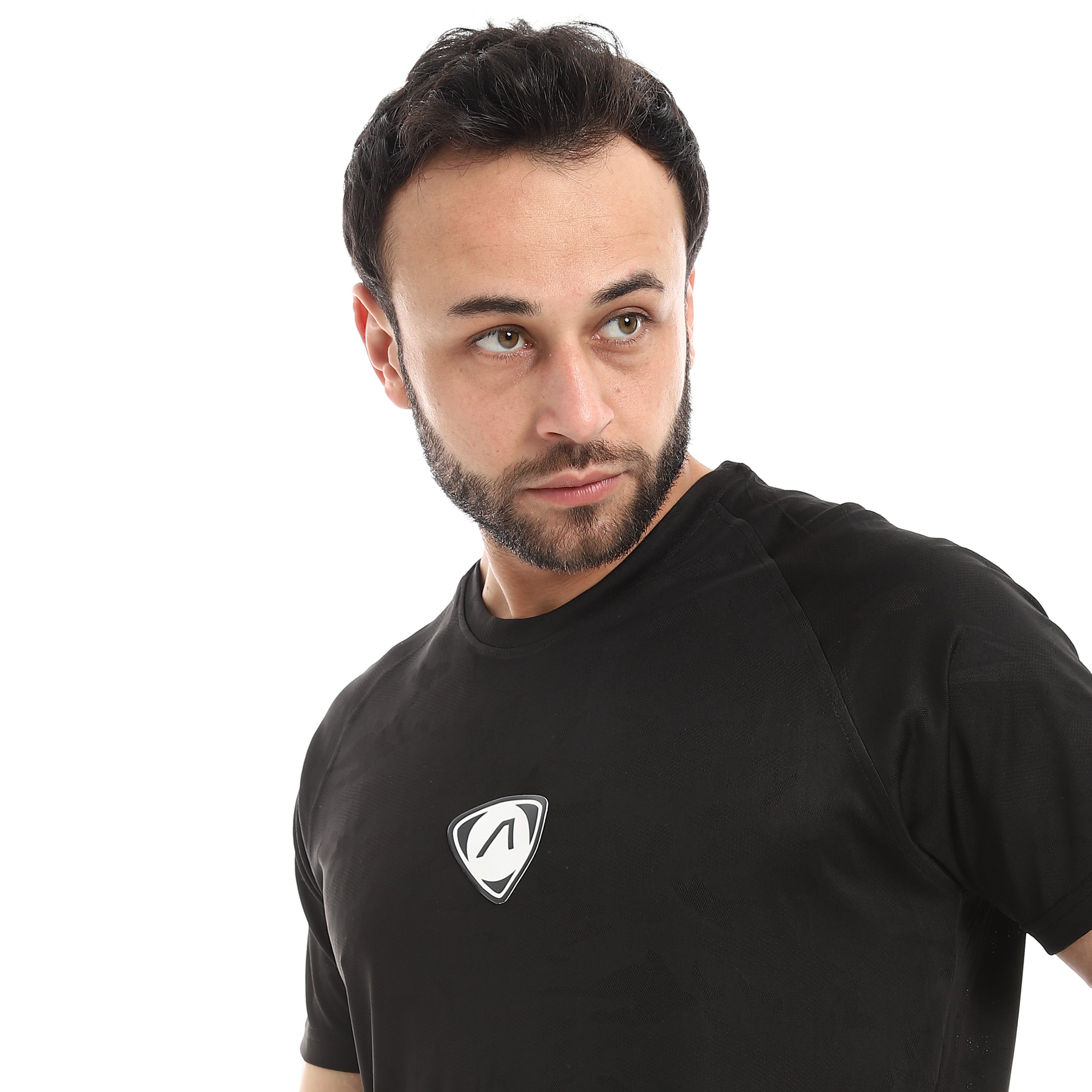 MEN FADED CAMO RAGLAN T-SHIRT - BLACK