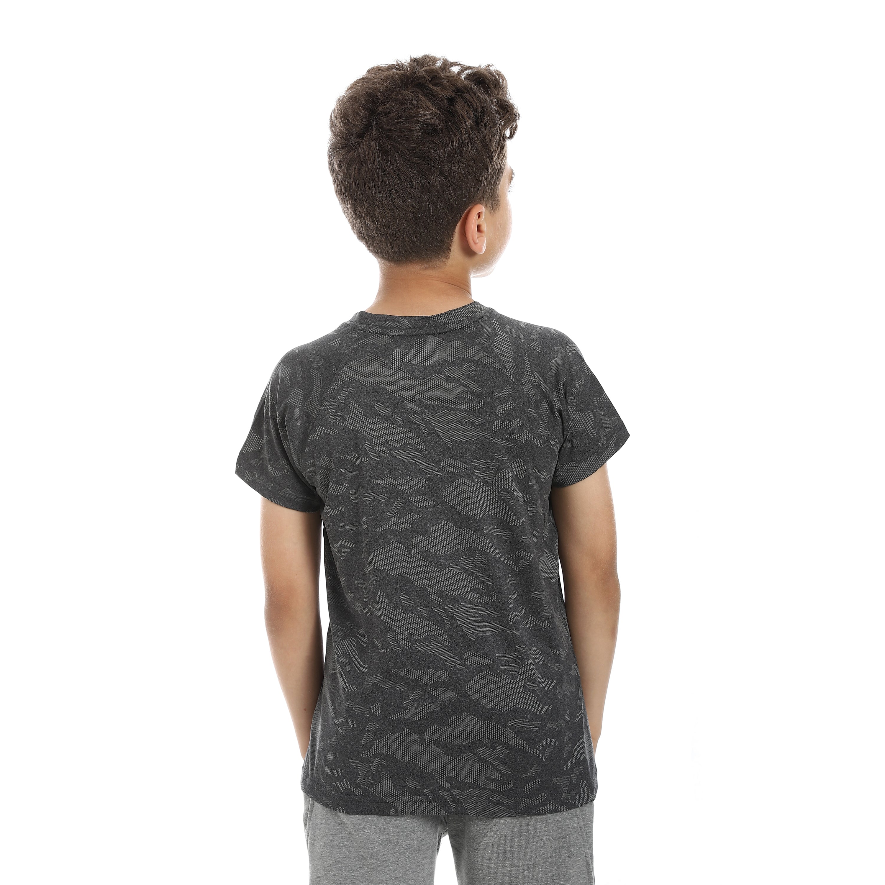 BOYS FADED CAMO RAGLAN T-SHIRT - GREY
