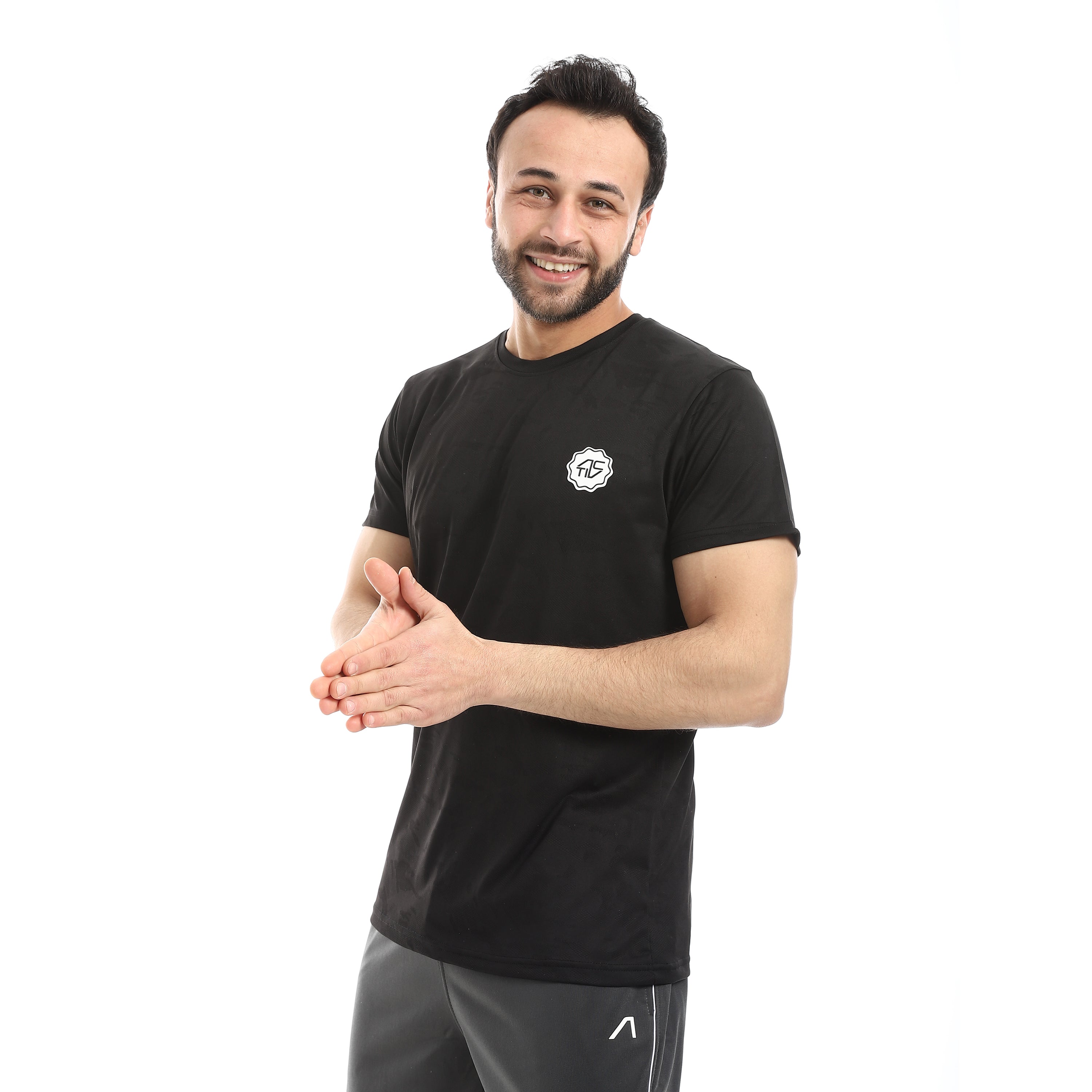 تي شيرت اكتف رجالي - اسود
