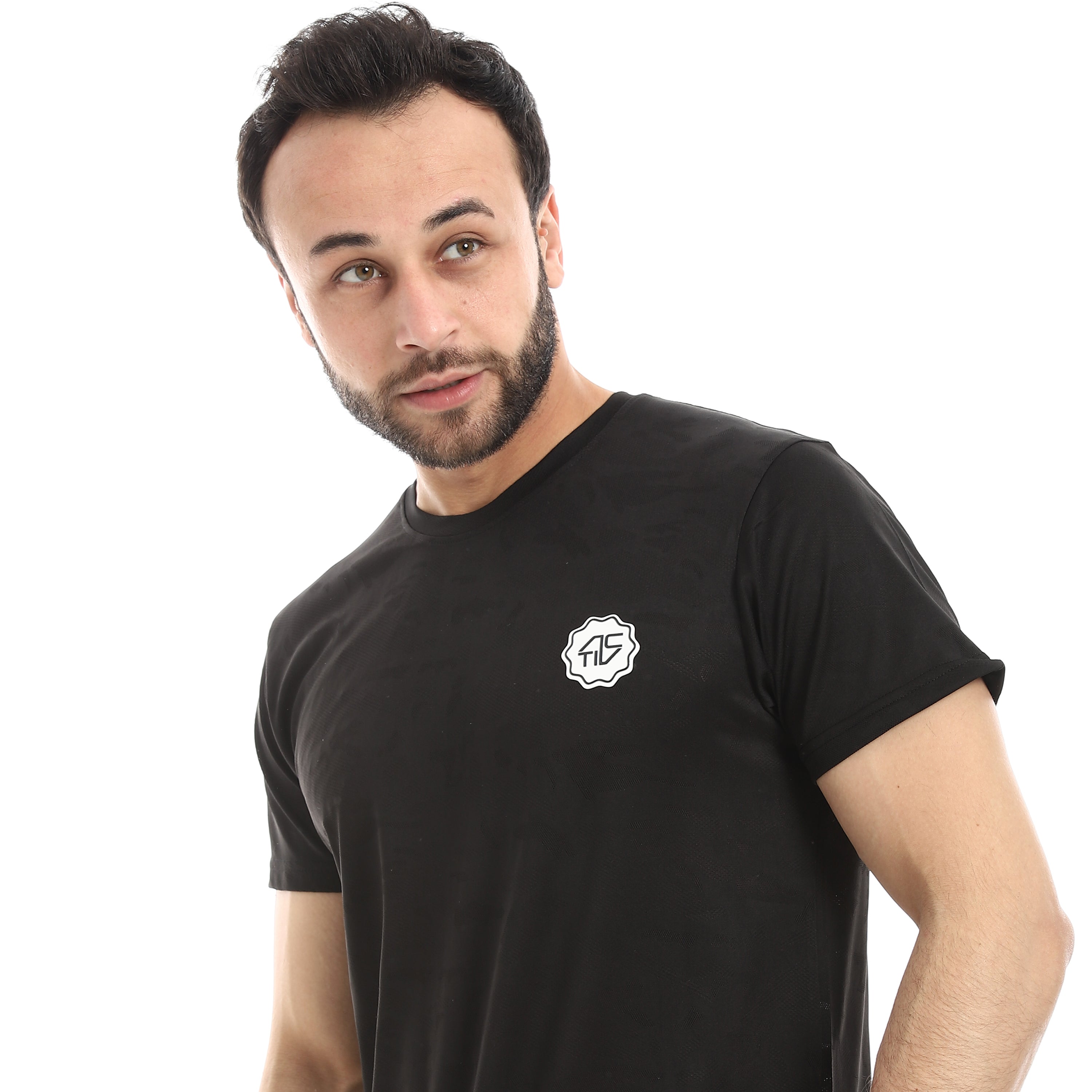 MEN FADED CAMO TRAINING TSHIRT - BLACK