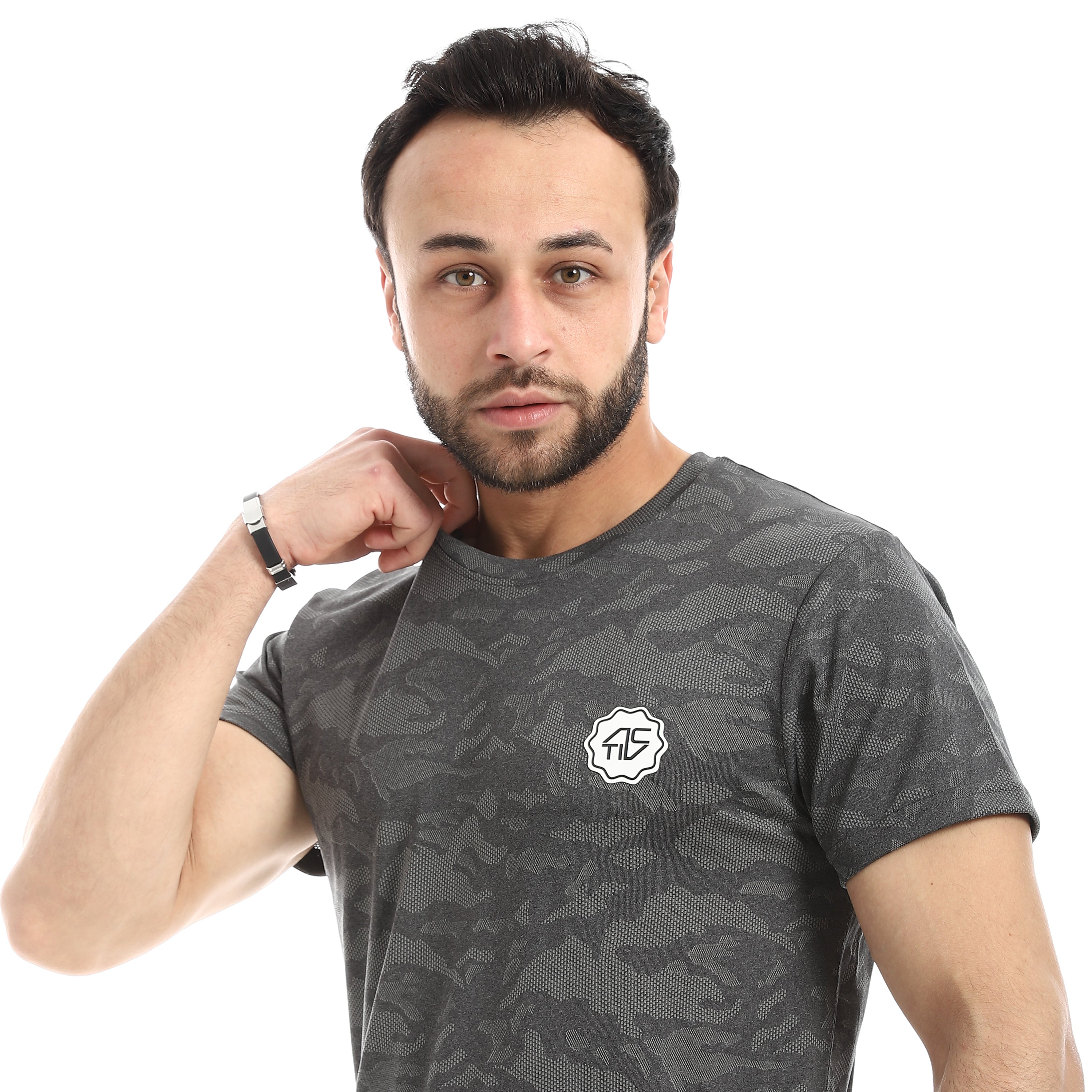 MEN FADED CAMO TRAINING TSHIRT - GREY