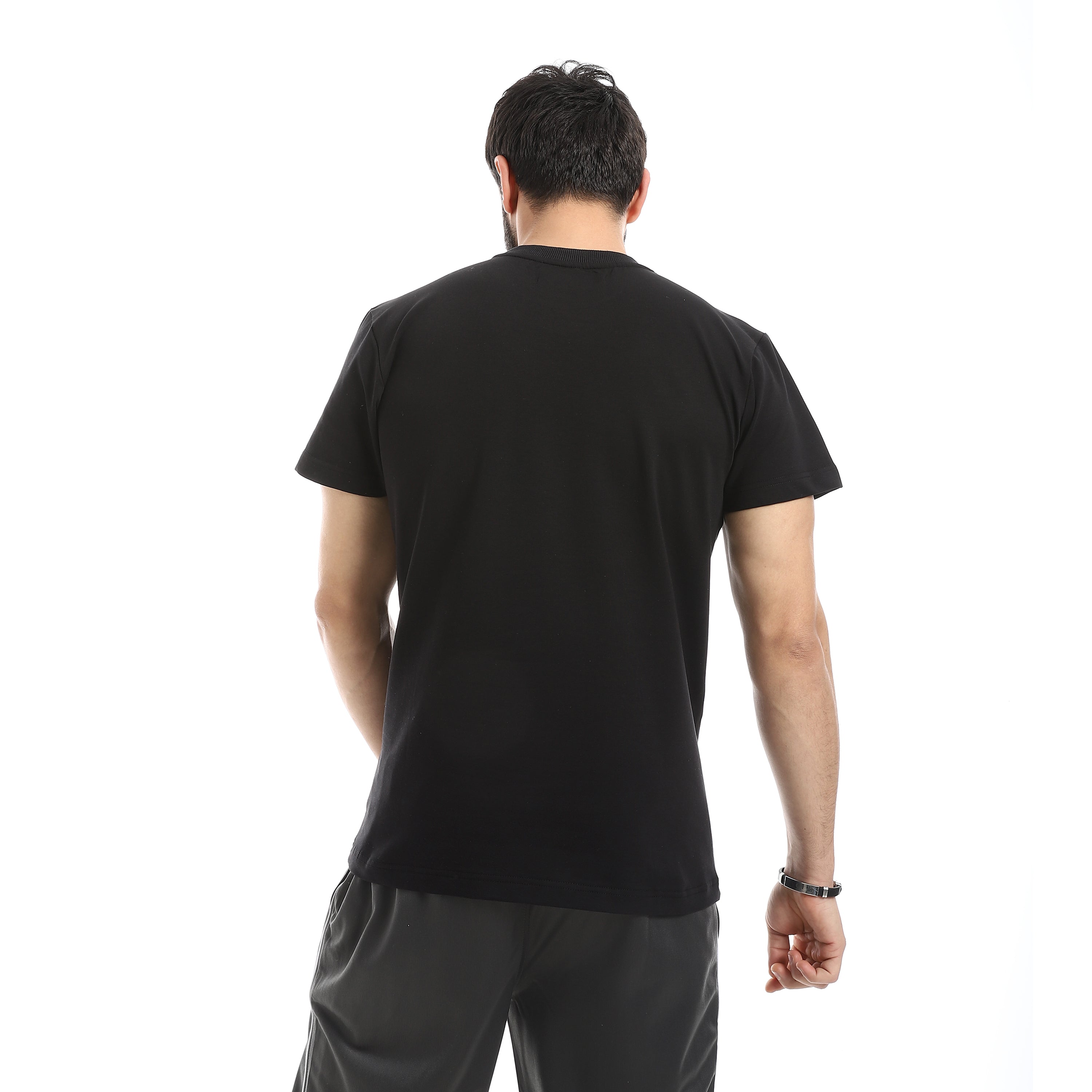LOGO BASKETBALL PRINT T-SHIRT - BLACK