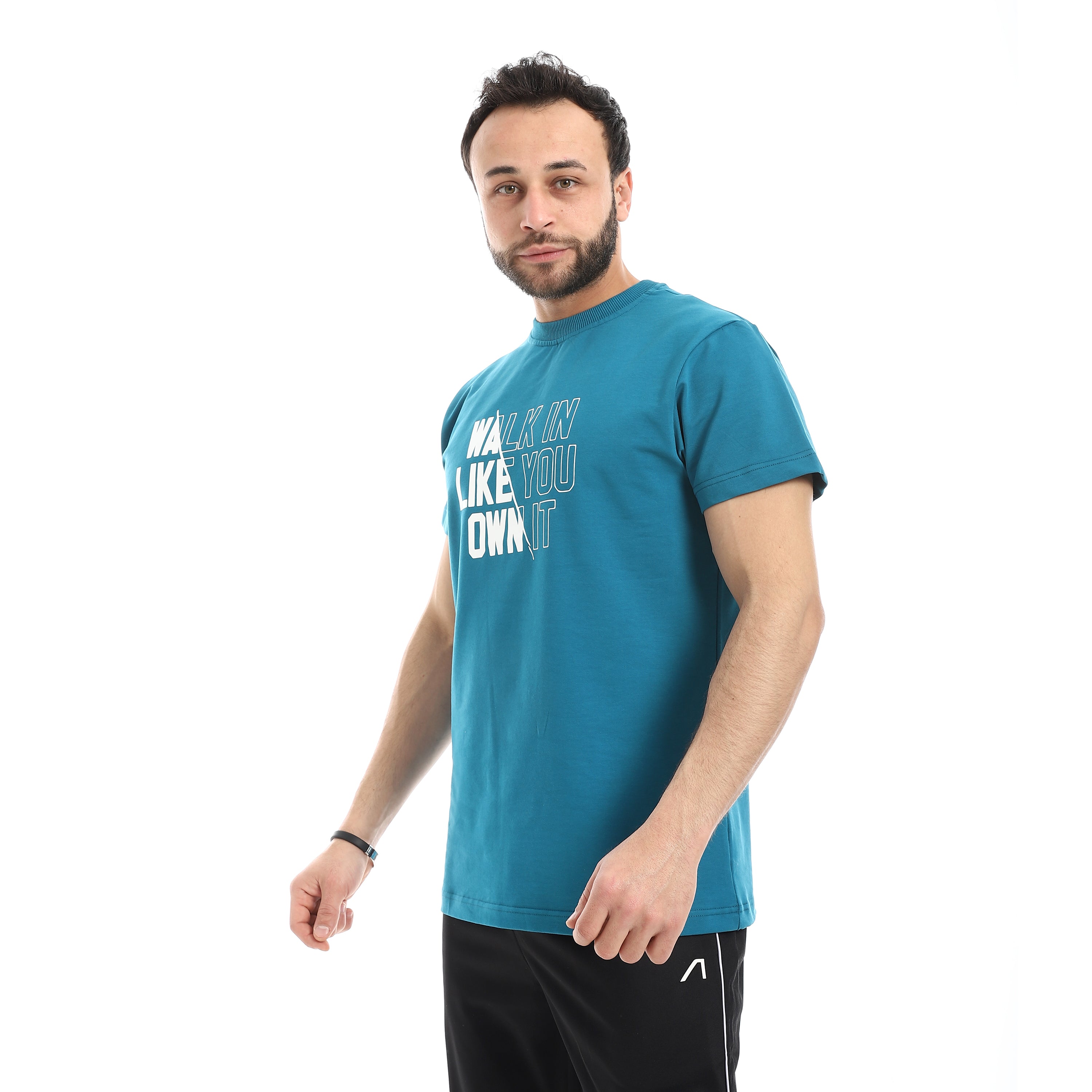 تي شيرت اكتف رجالي - ازرق