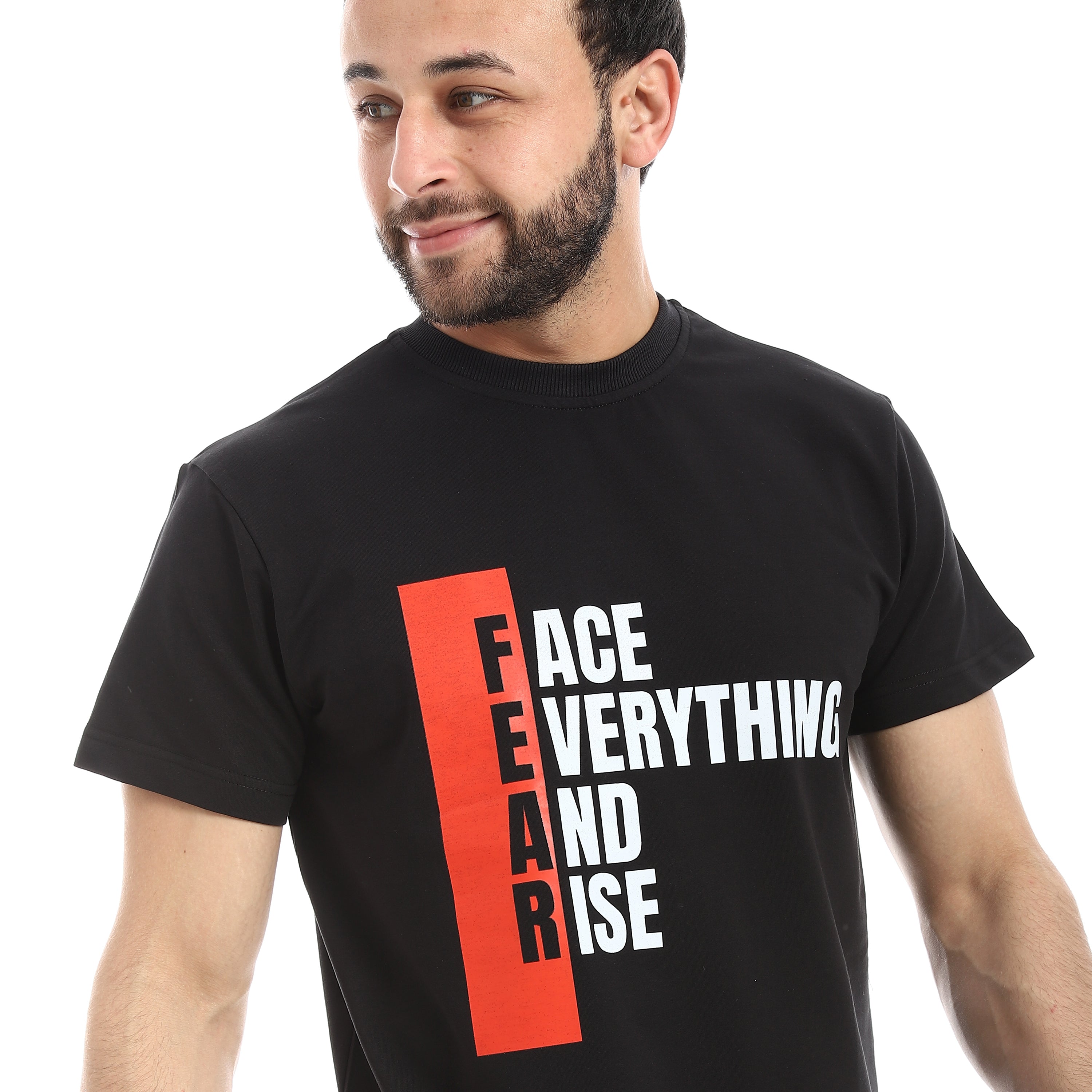 FACE THE FEAR PRINT T-SHIRT - BLACK
