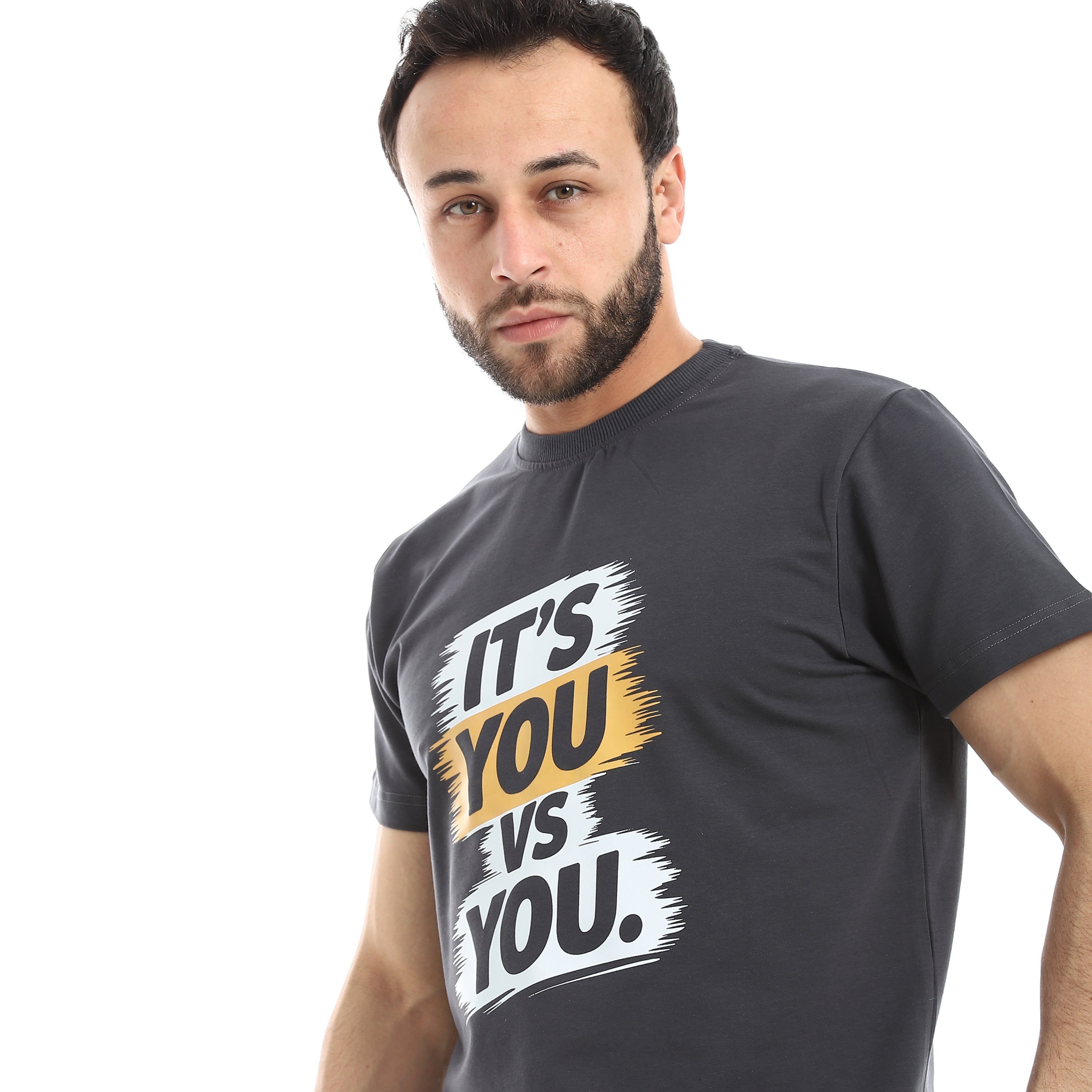 YOU VS YOU PRINT T-SHIRT - D.GREY