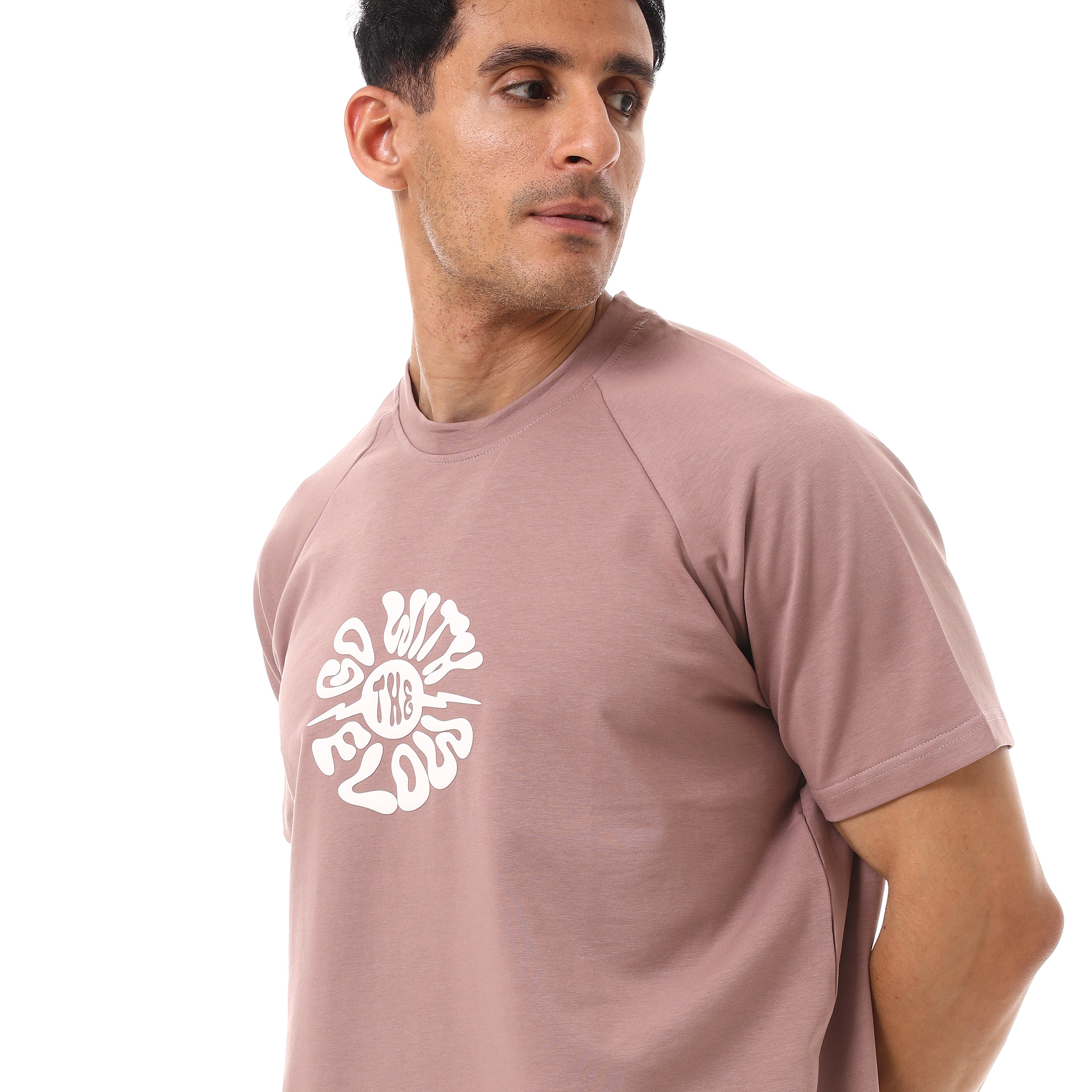 GO WITH THE FLOW PRINT T-SHIRT - BROWN