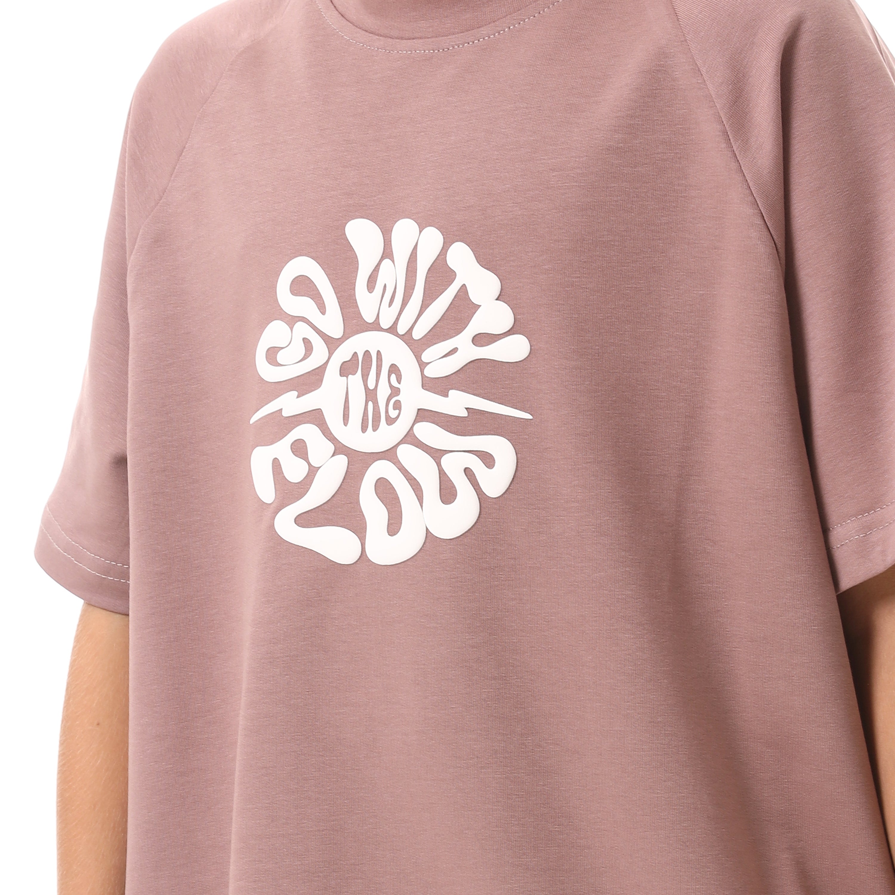 GO WITH THE FLOW PRINT T-SHIRT - BROWN