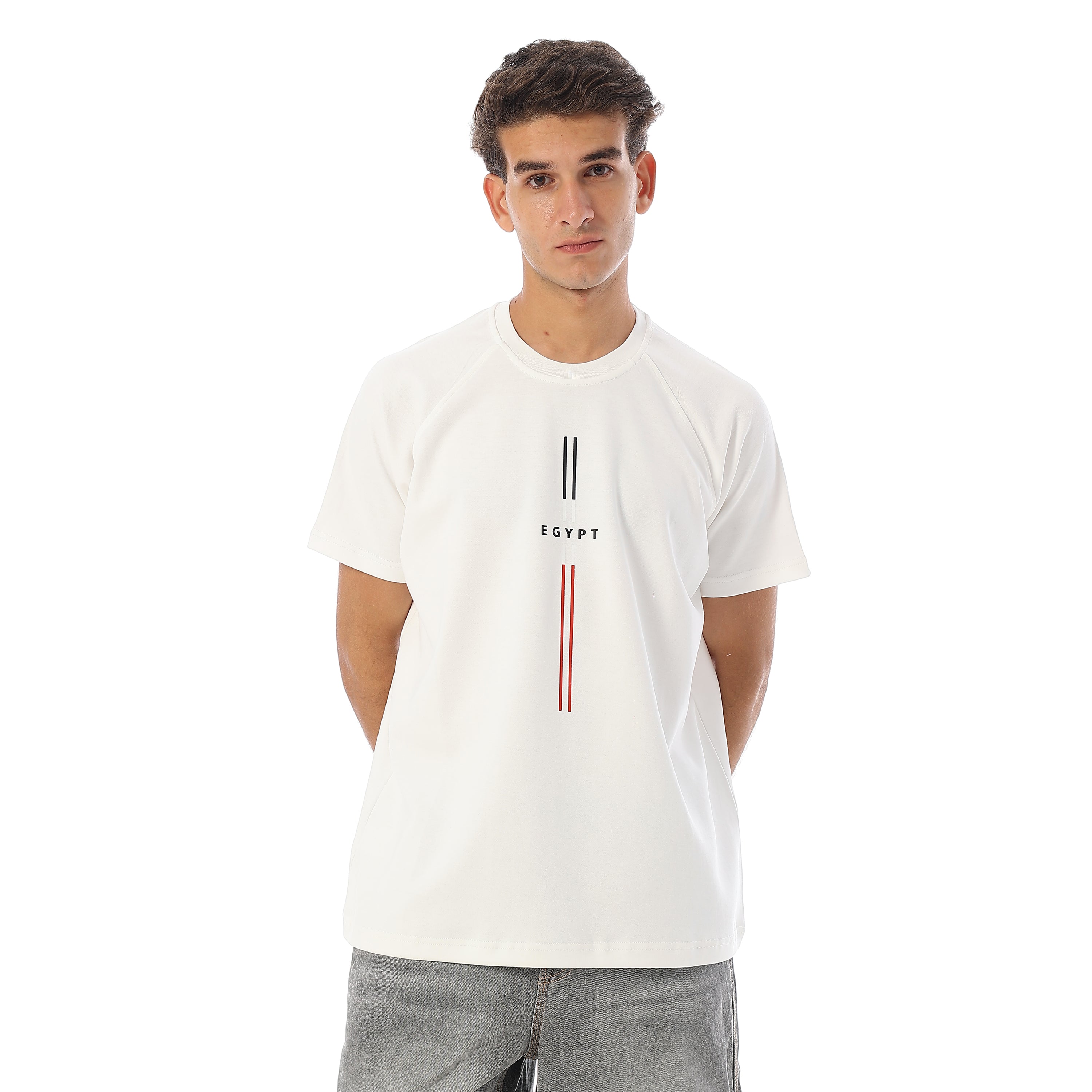 EGYPT PRINTED OVERSIZED TSHIRT - WHITE