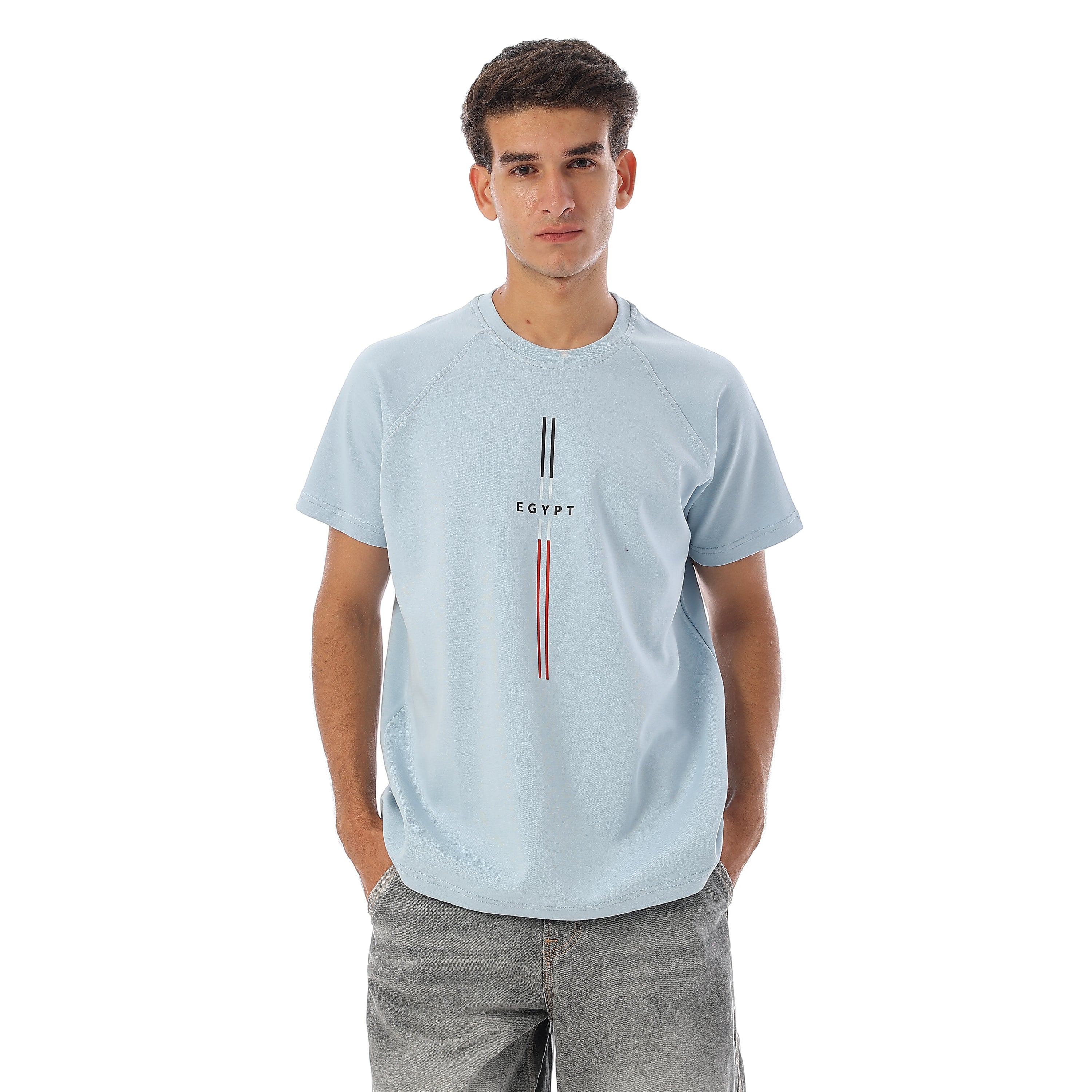 EGYPT PRINTED OVERSIZED TSHIRT - BABYBLUE